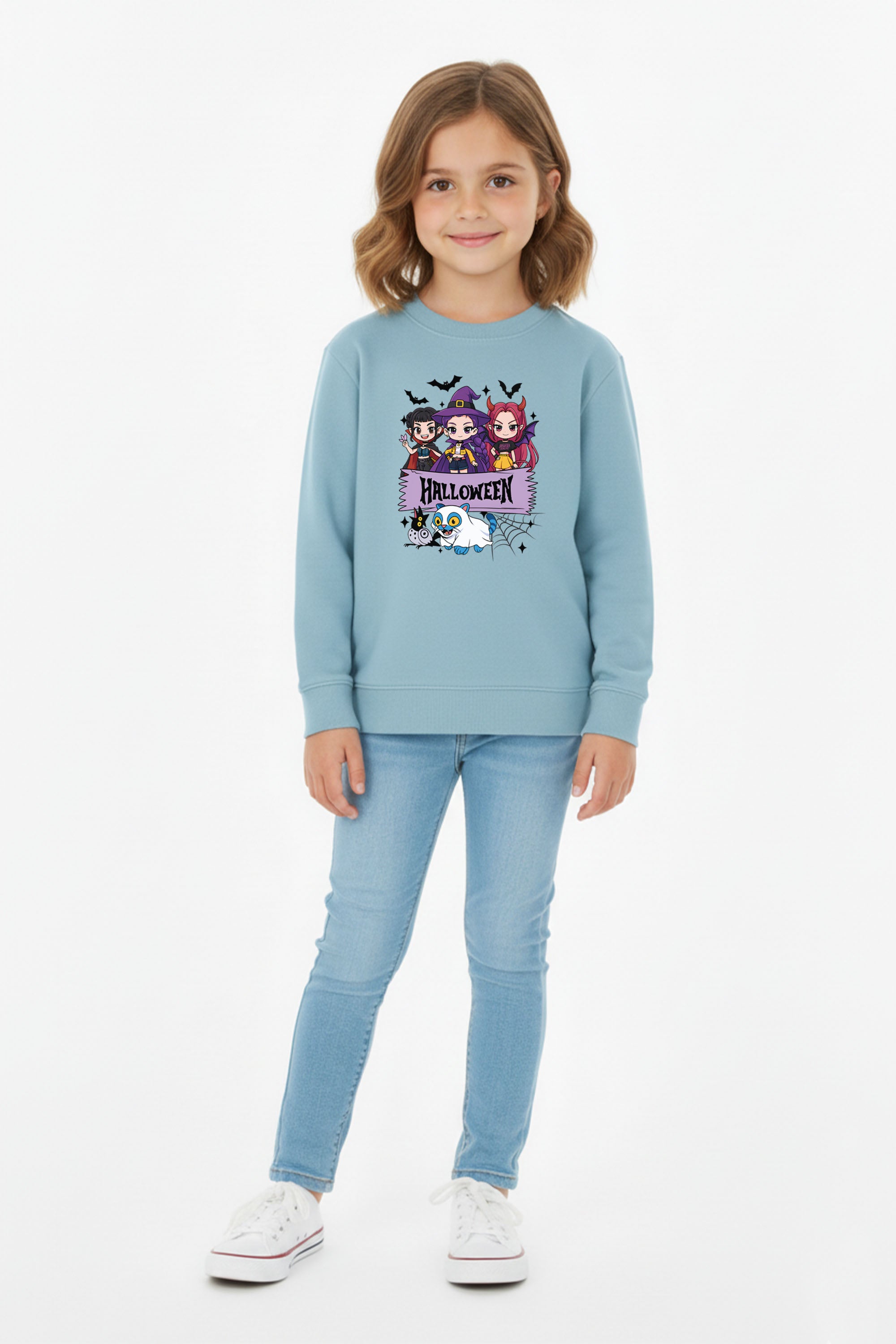 Kids Spooky K-Pop Halloween Printed Sweatshirt