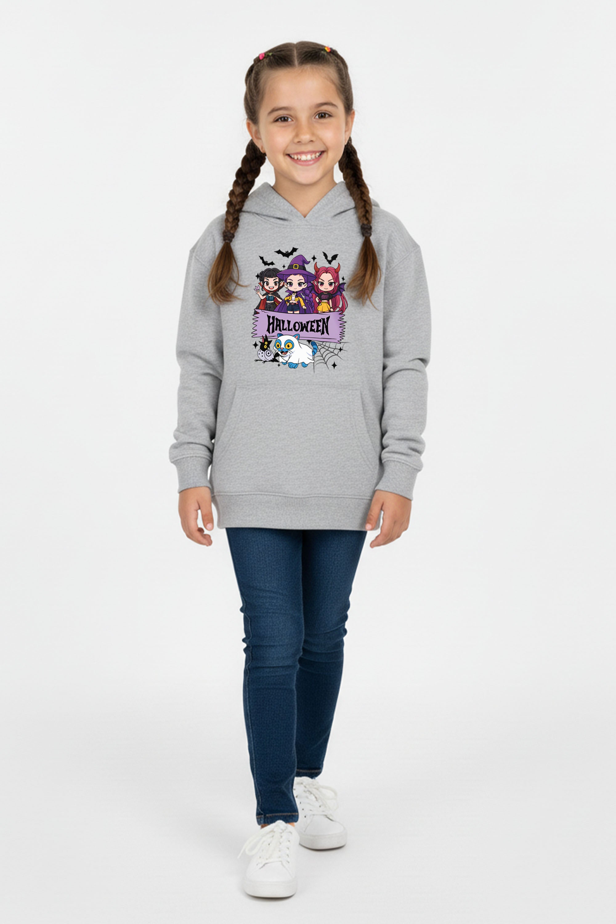 Kids Spooky K-Pop Halloween Printed Hoodie