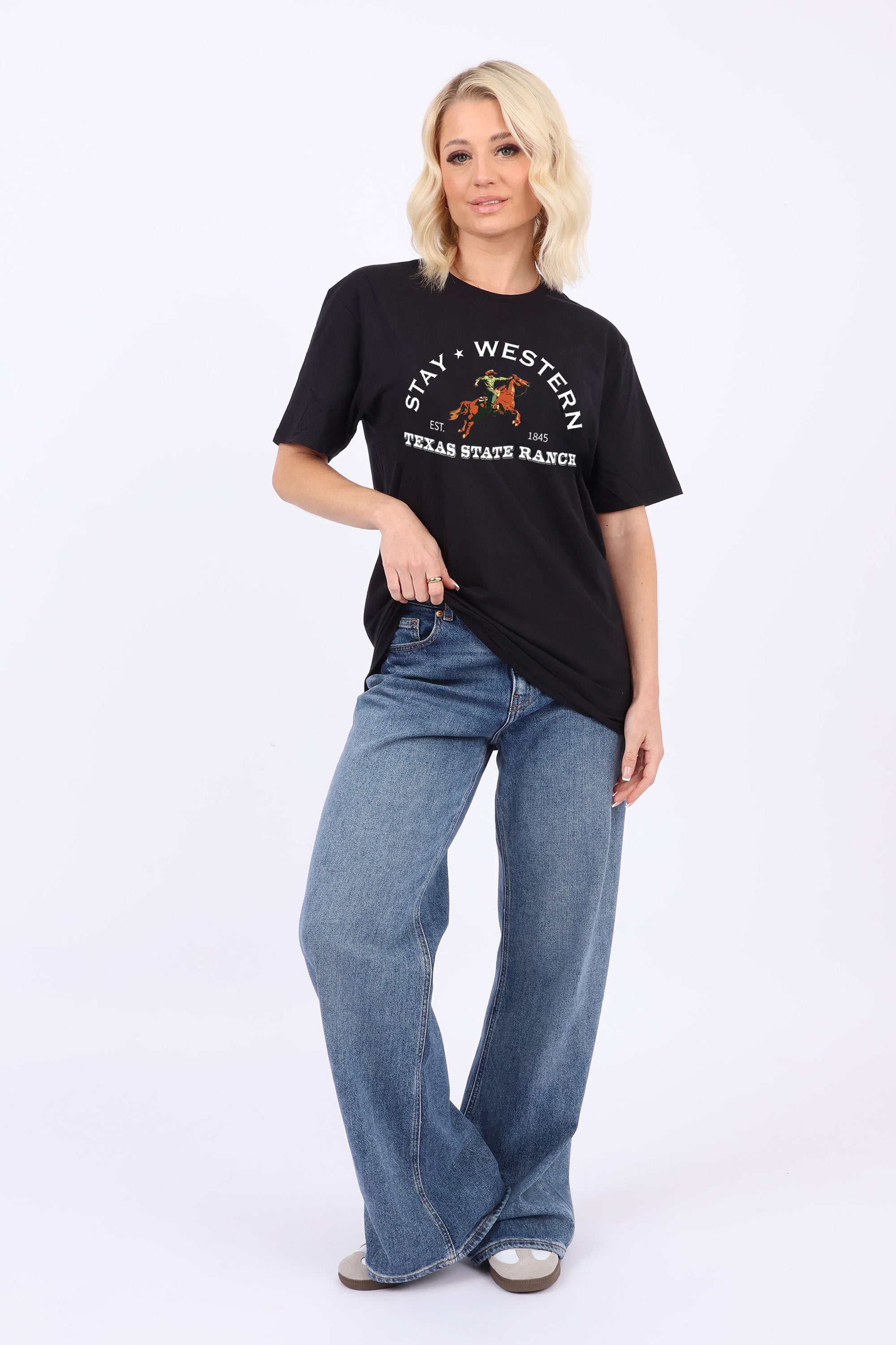 Stay Western Texas State Ranch Printed T-Shirt