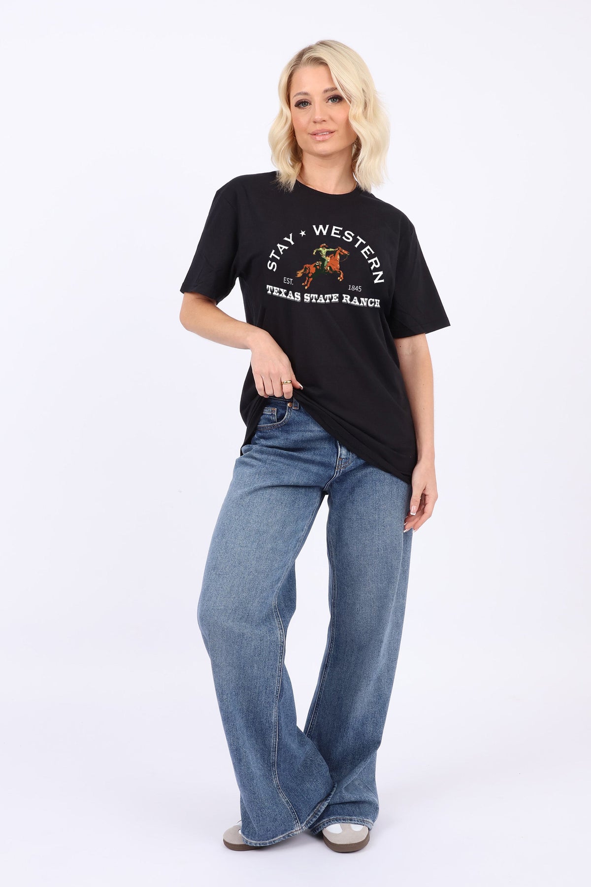 Stay Western Texas State Ranch Printed T-Shirt