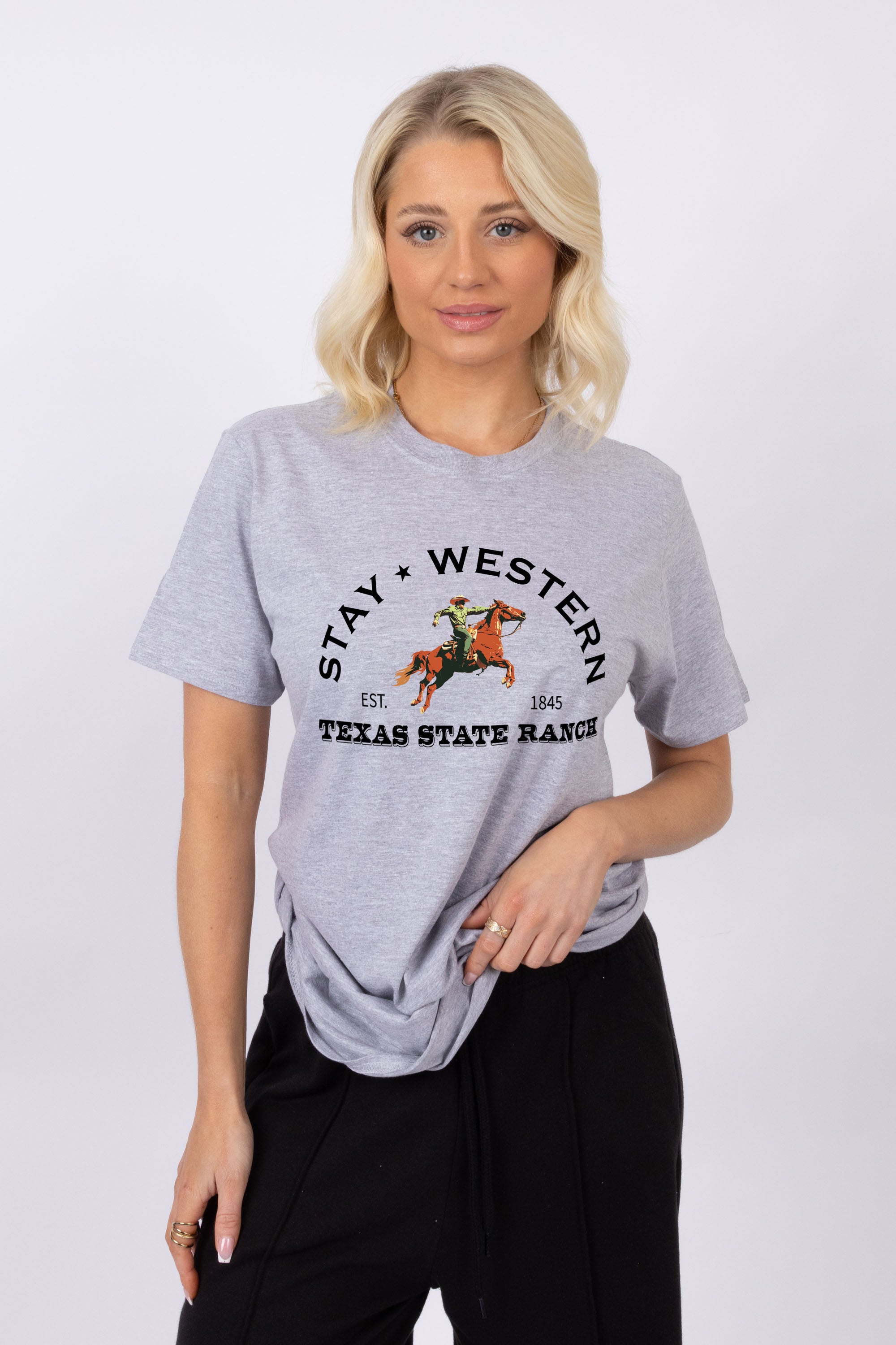 Stay Western Texas State Ranch Printed T-Shirt
