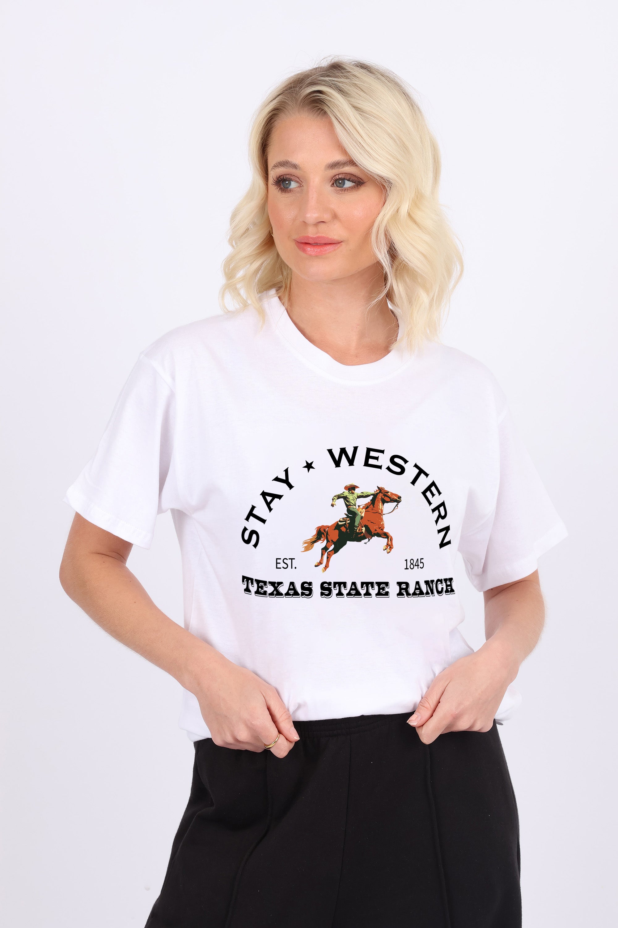 Stay Western Texas State Ranch Printed T-Shirt