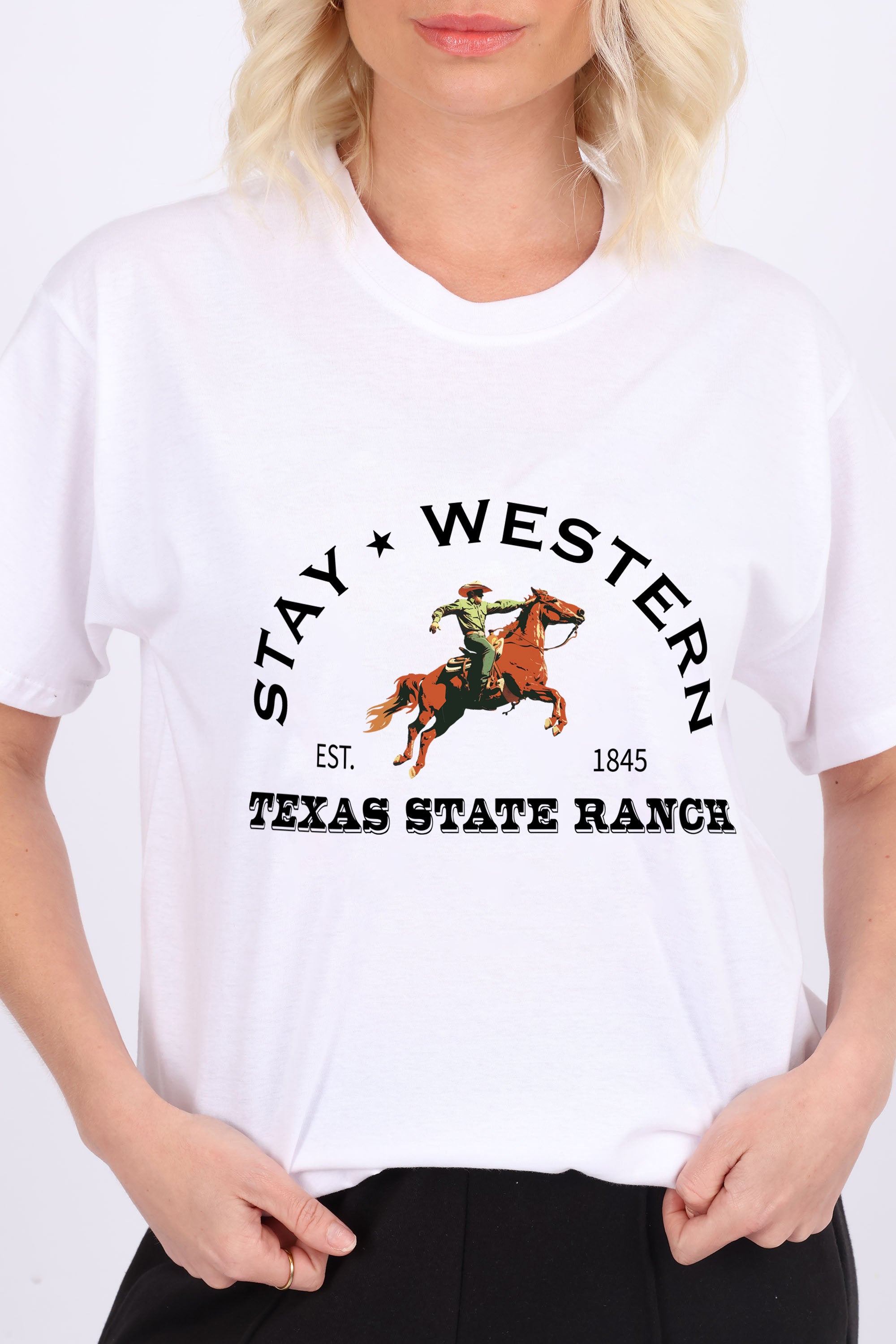 Stay Western Texas State Ranch Printed T-Shirt