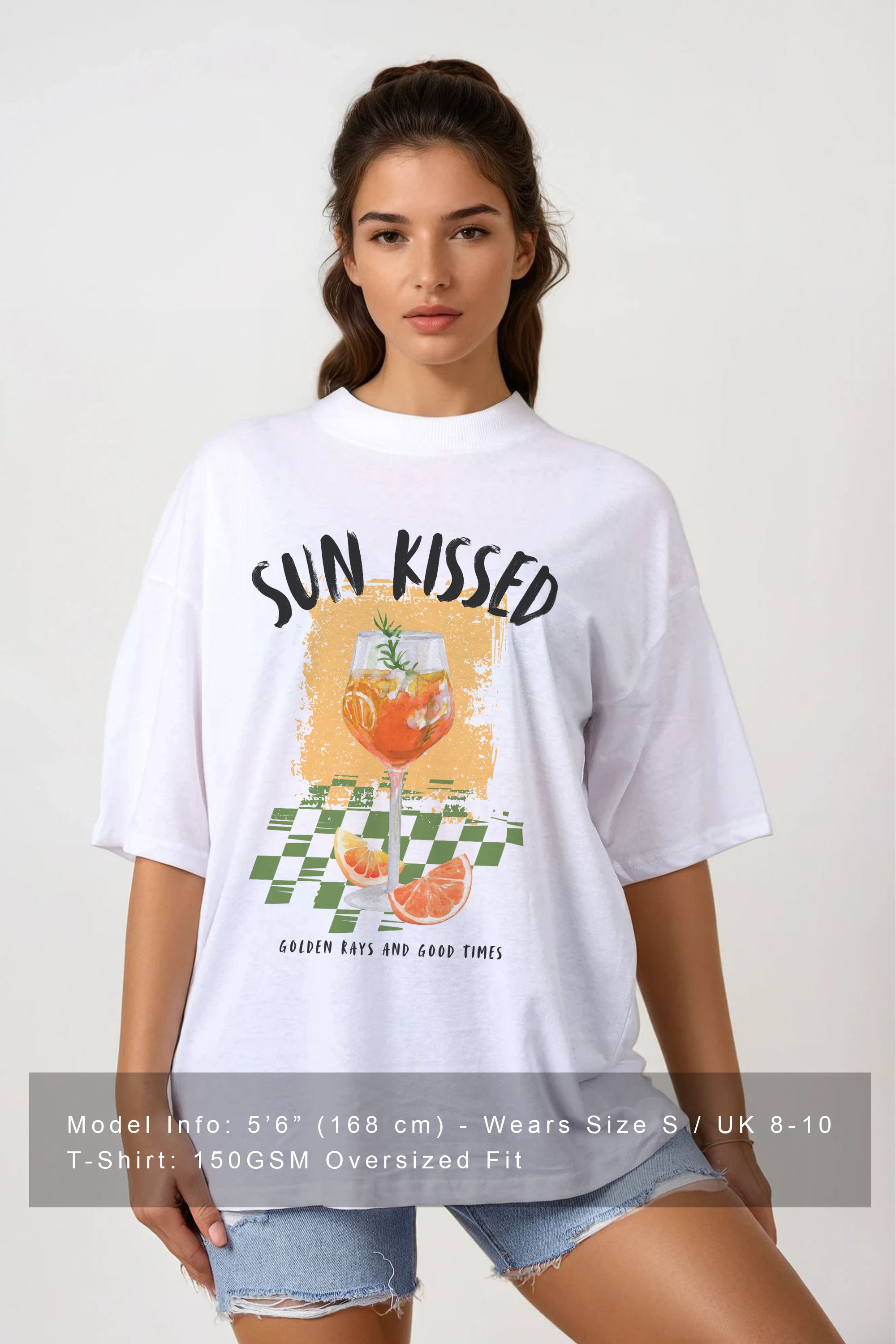 150GSM Oversized T-Shirt in Sun Kissed Oranges Print