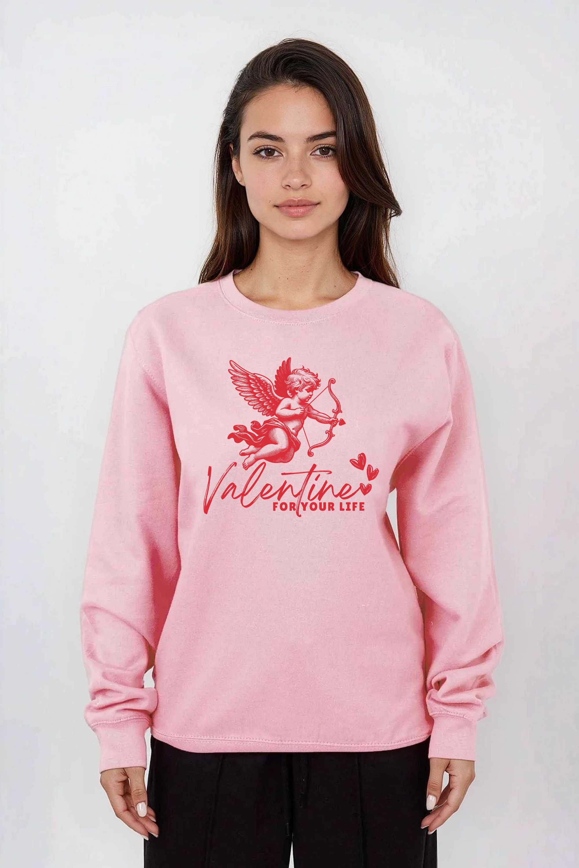 Valentine Cupid Graphic Printed Sweatshirt