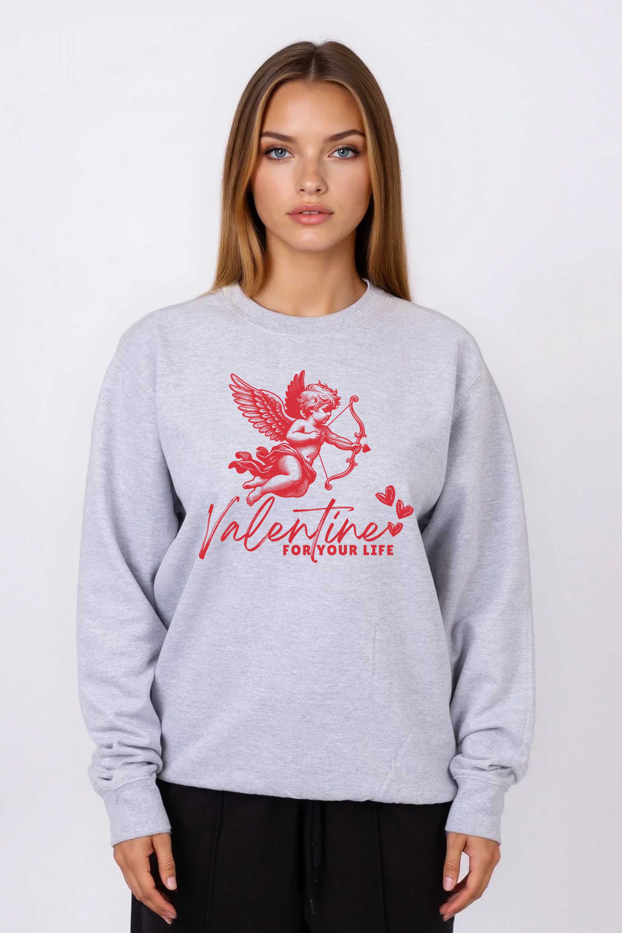 Valentine Cupid Graphic Printed Sweatshirt