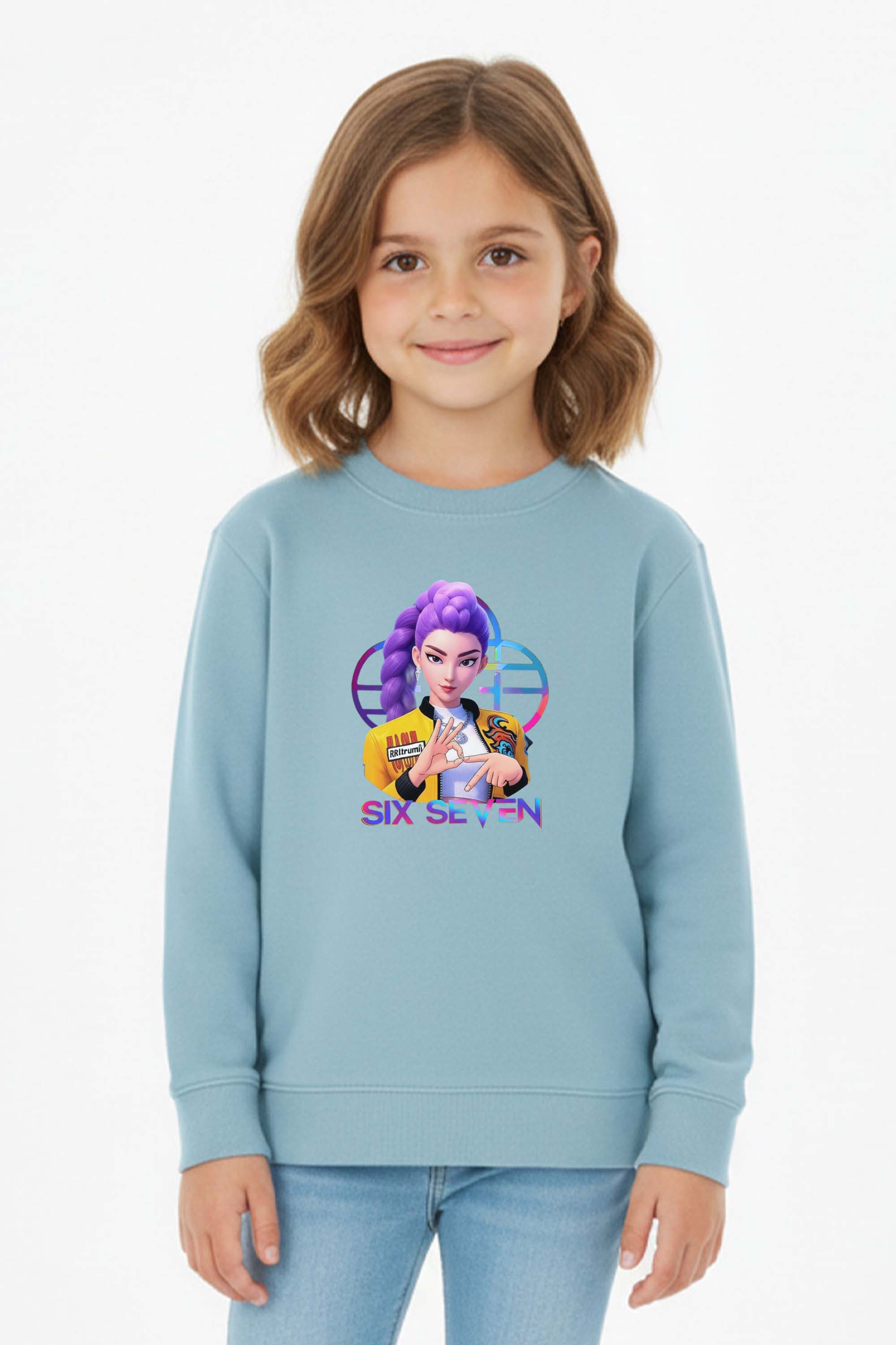 Kids K-Pop Rumi Six Seven Graphic Printed Sweatshirt