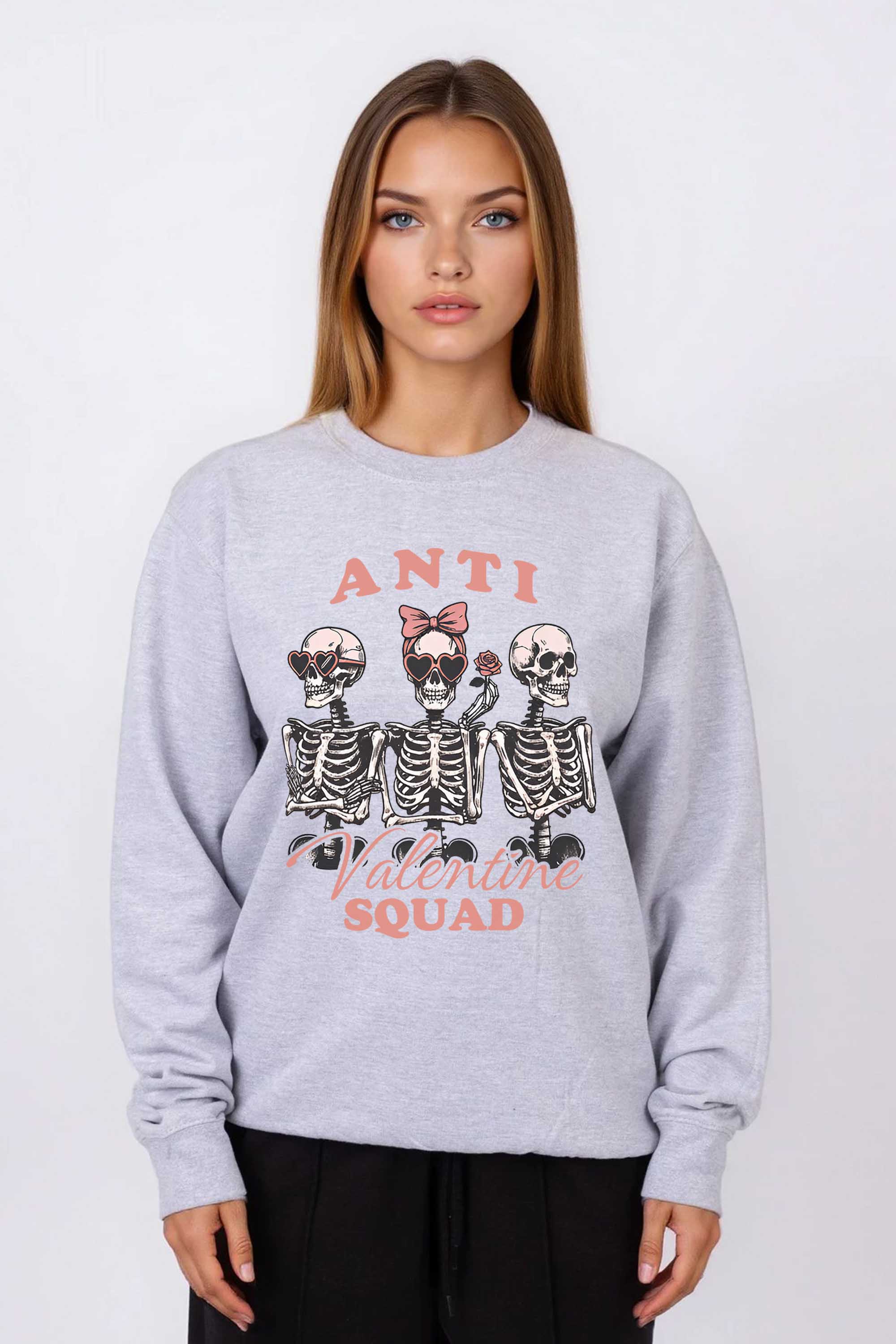 Anti Valentine Squad Printed Sweatshirt