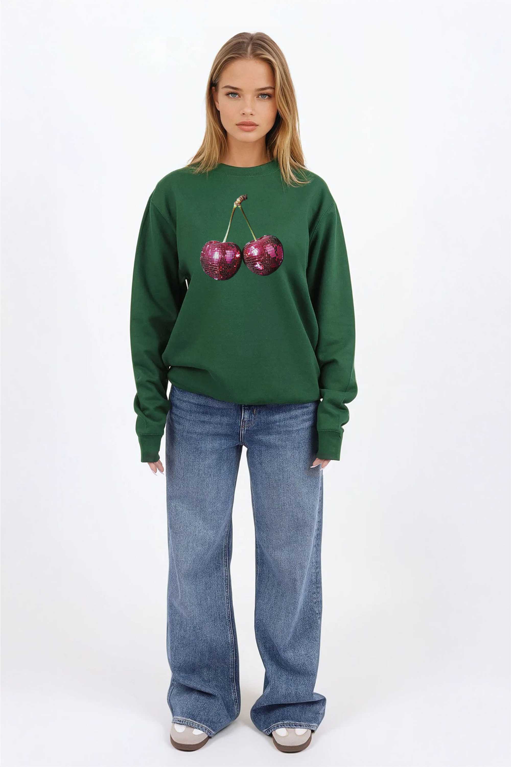 Disco Cherry Printed Sweatshirt