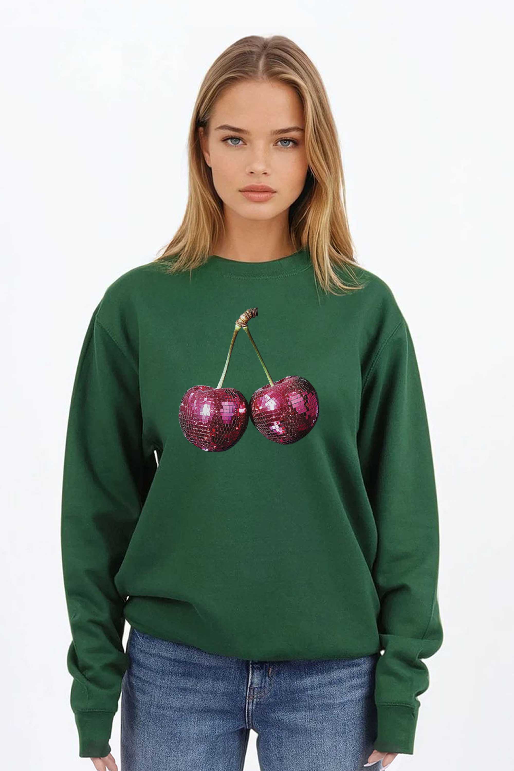 Disco Cherry Printed Sweatshirt