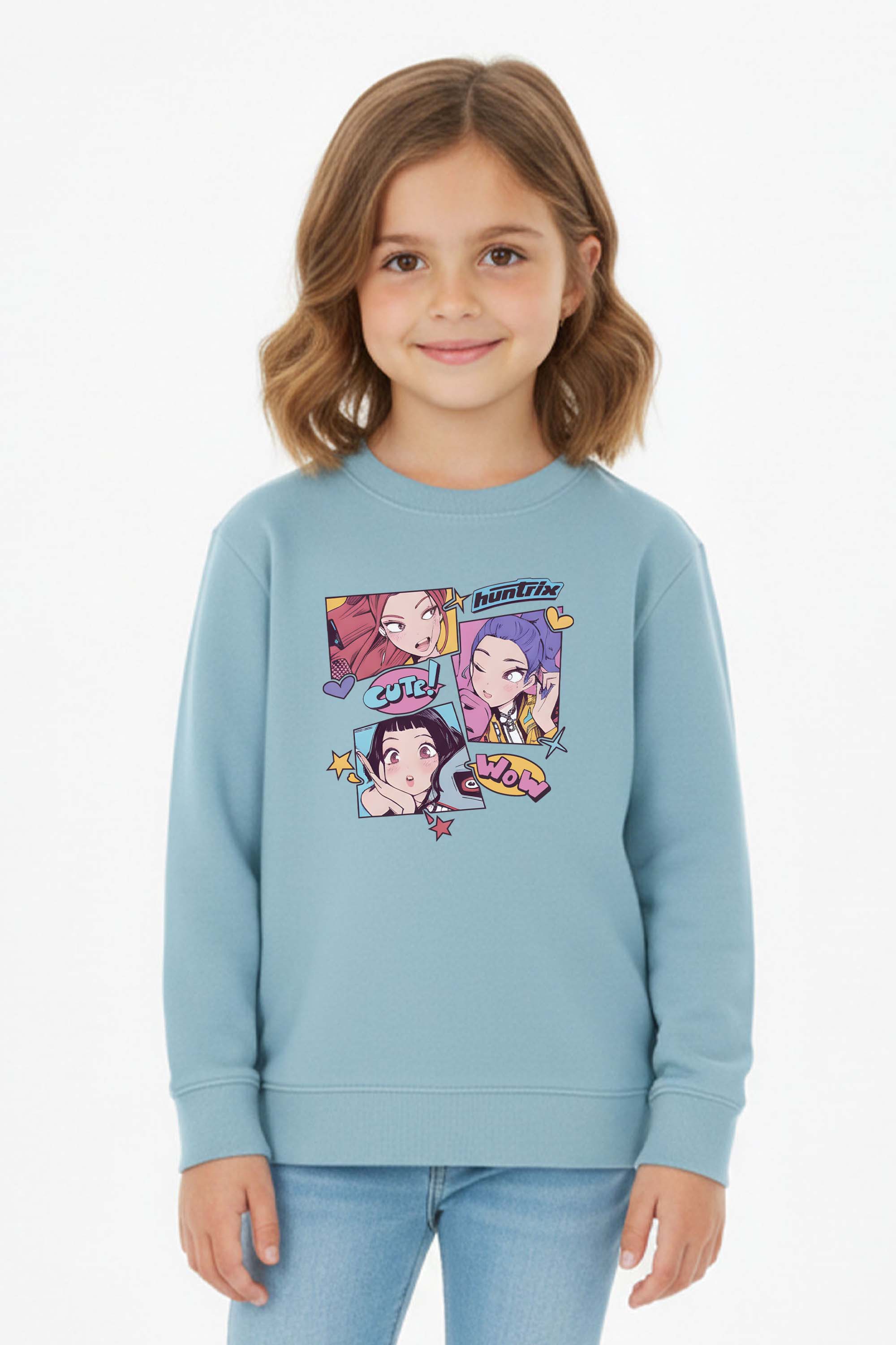 Kids Cute K-Pop Anime Graphic Sweatshirt