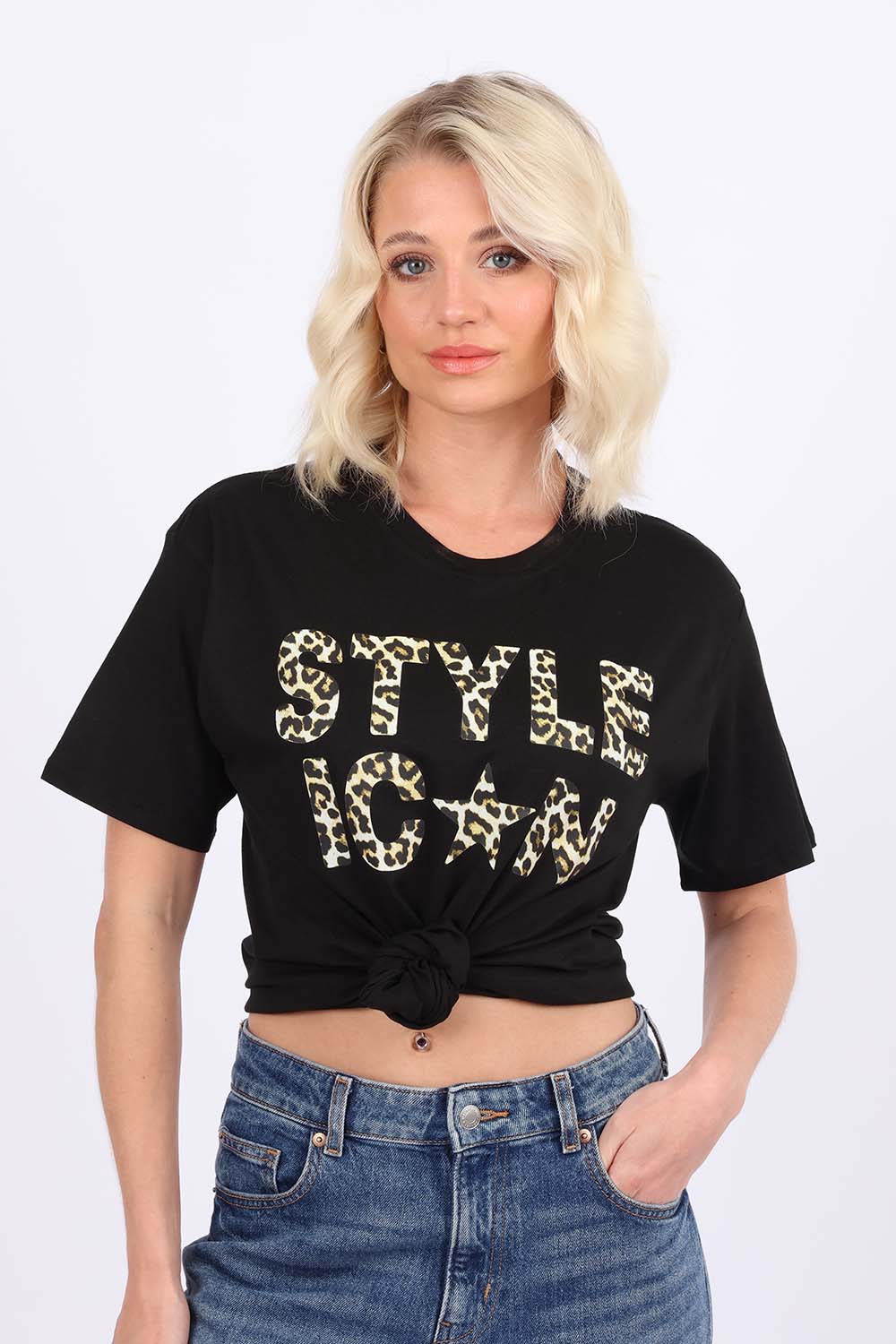 Leopard Style Icon Printed T Shirt (Custom Packs)