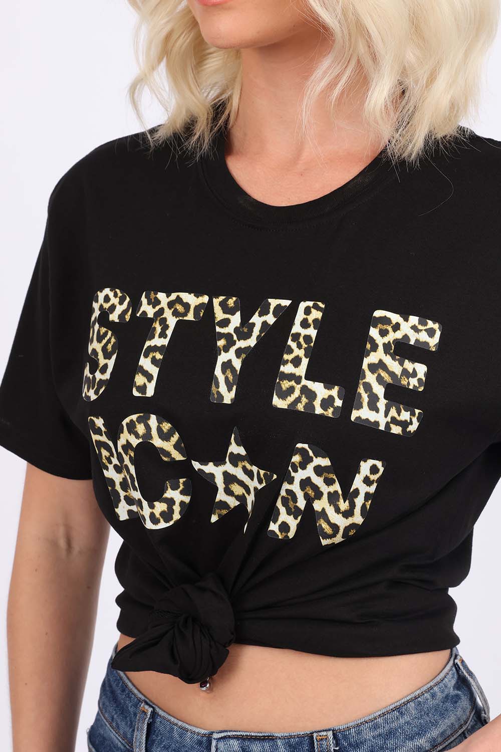 Leopard Style Icon Printed T Shirt (Custom Packs)