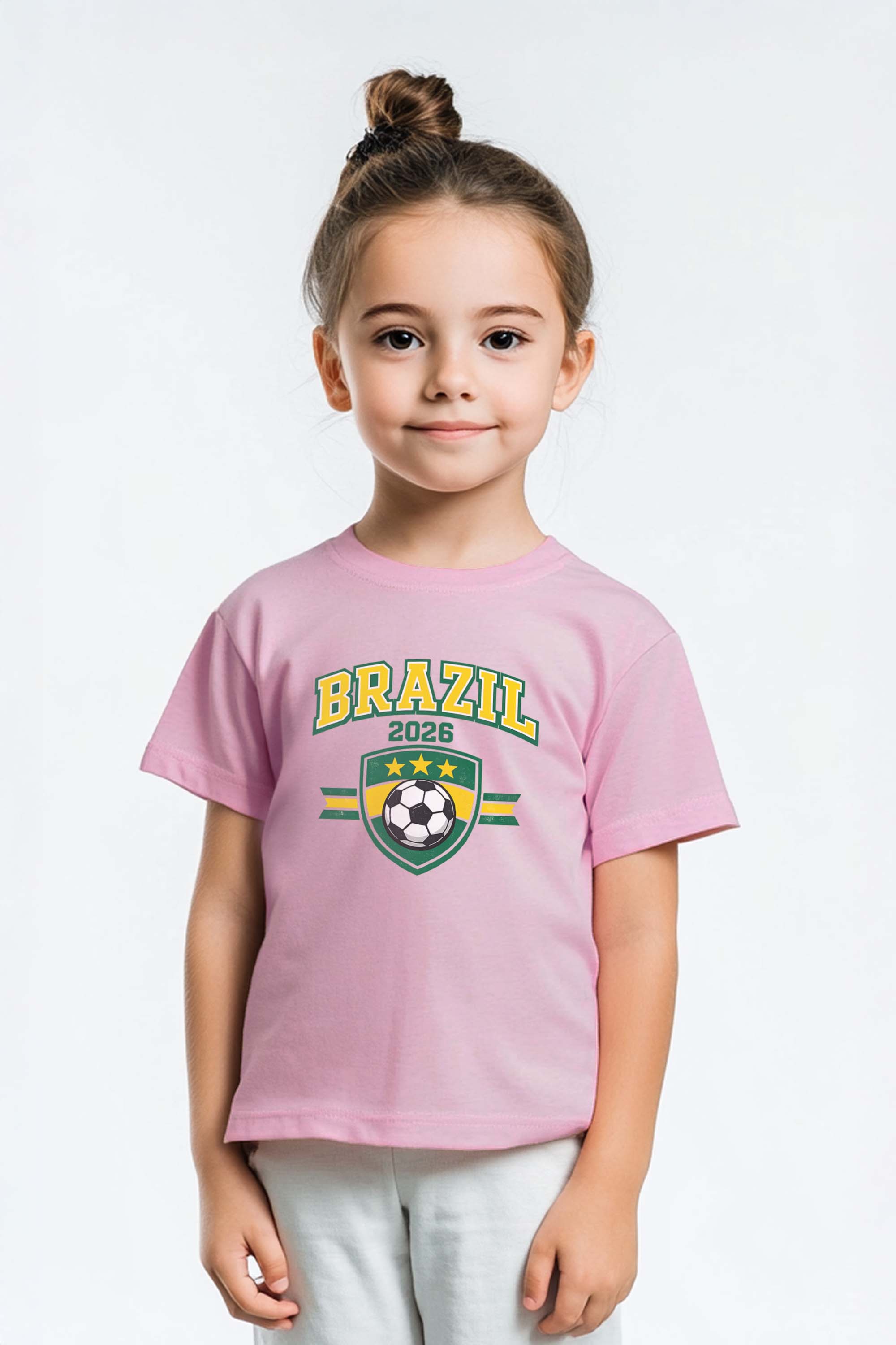 Kids Brazil Football Printed T-Shirt