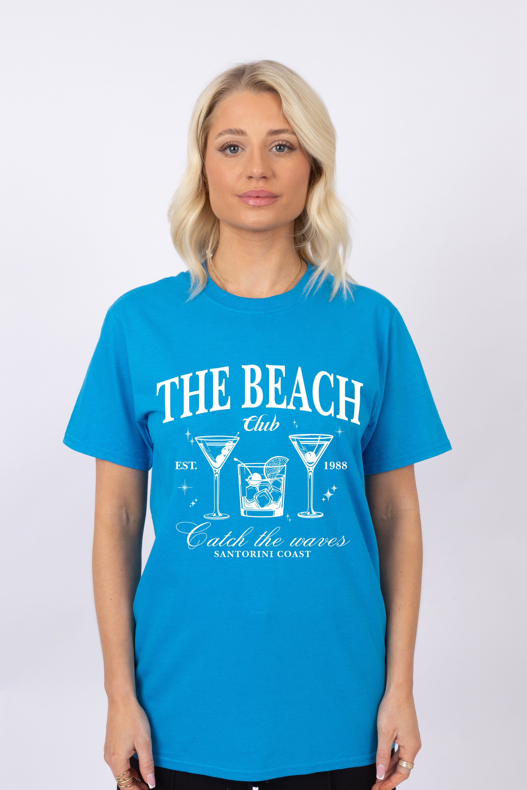 The Beach Club Cocktail Glass Printed T-Shirt (Custom Pack)