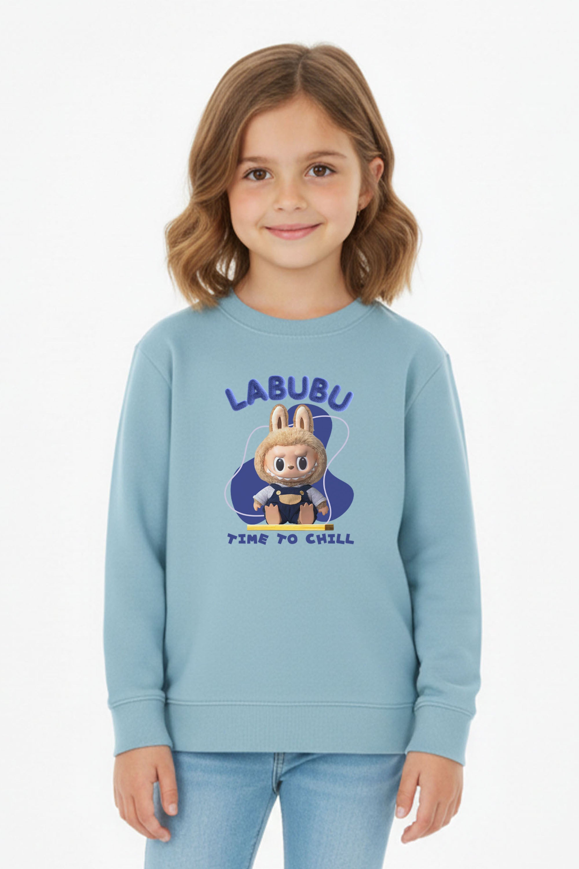 Kids Time To Chill Labubu Printed Sweatshirt