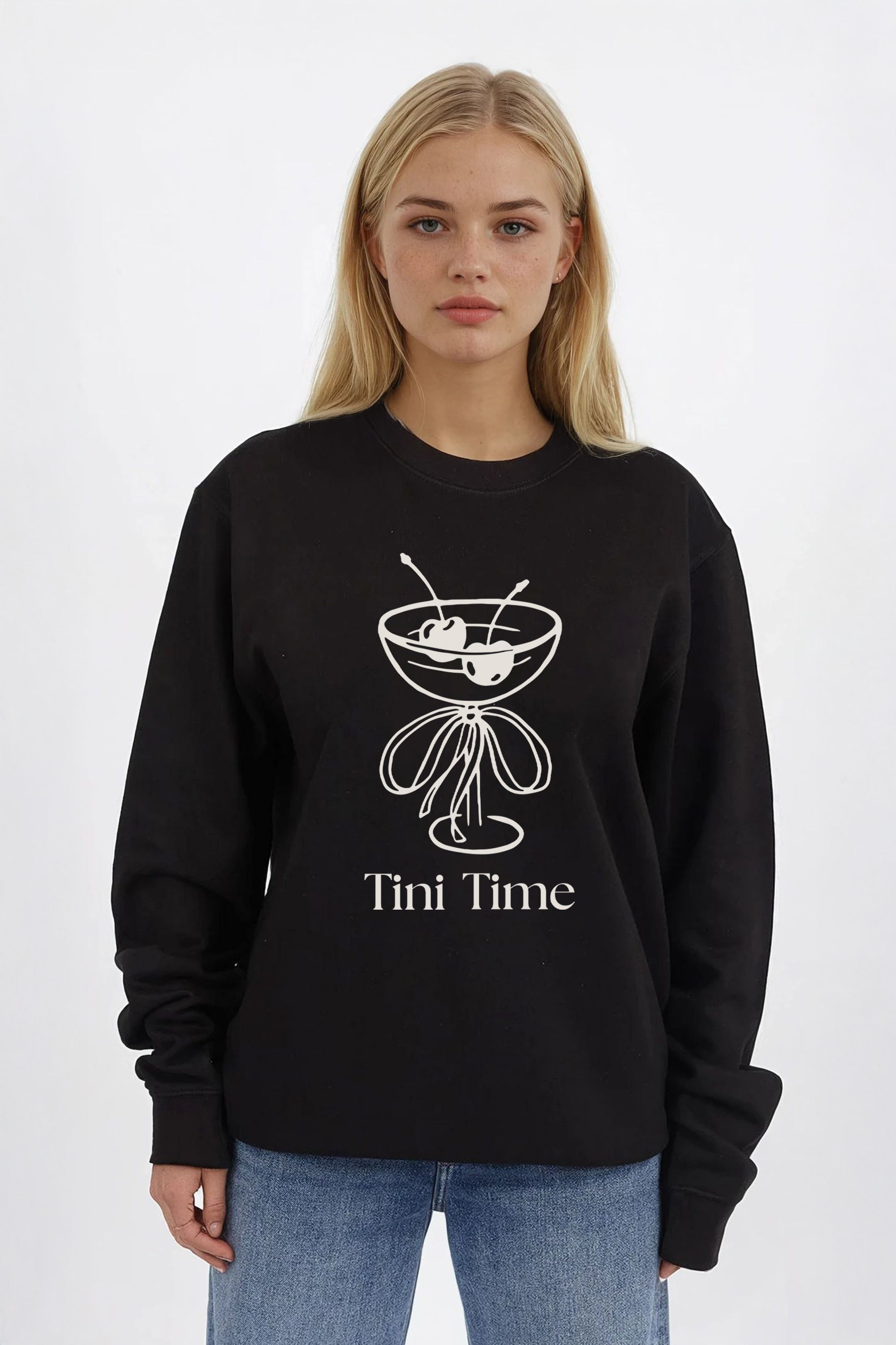 Tini Time Cocktail Graphic Printed Sweatshirt