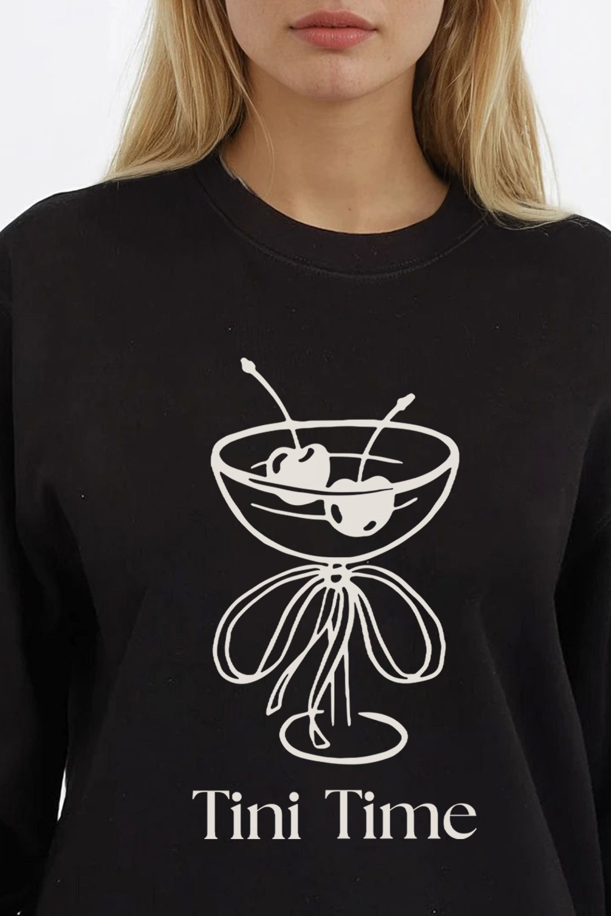 Tini Time Cocktail Graphic Printed Sweatshirt