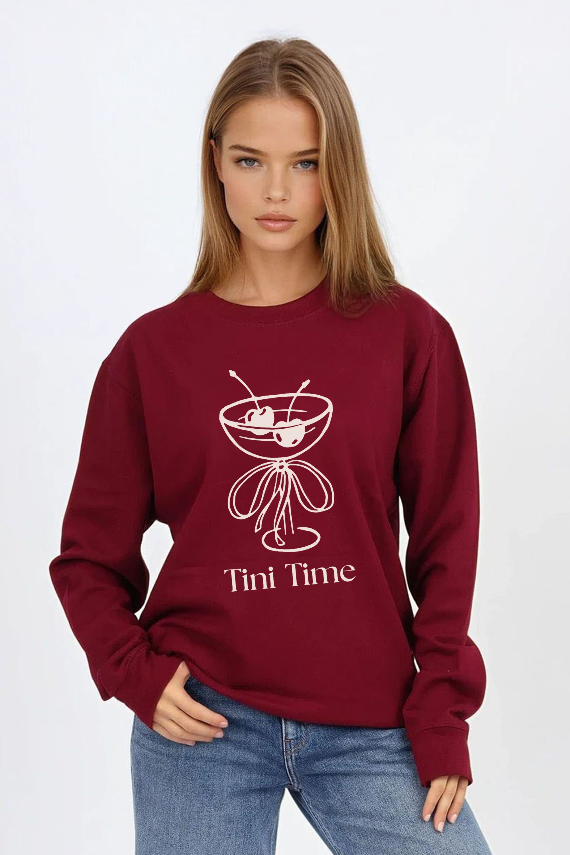 Tini Time Cocktail Graphic Printed Sweatshirt