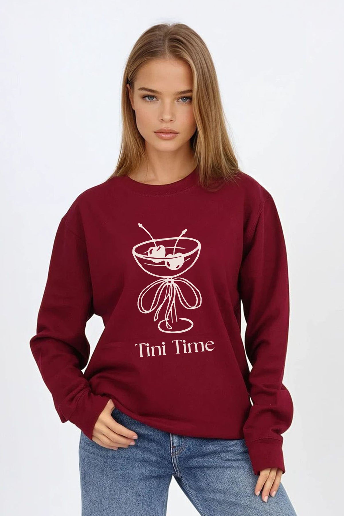 Tini Time Cocktail Graphic Printed Sweatshirt