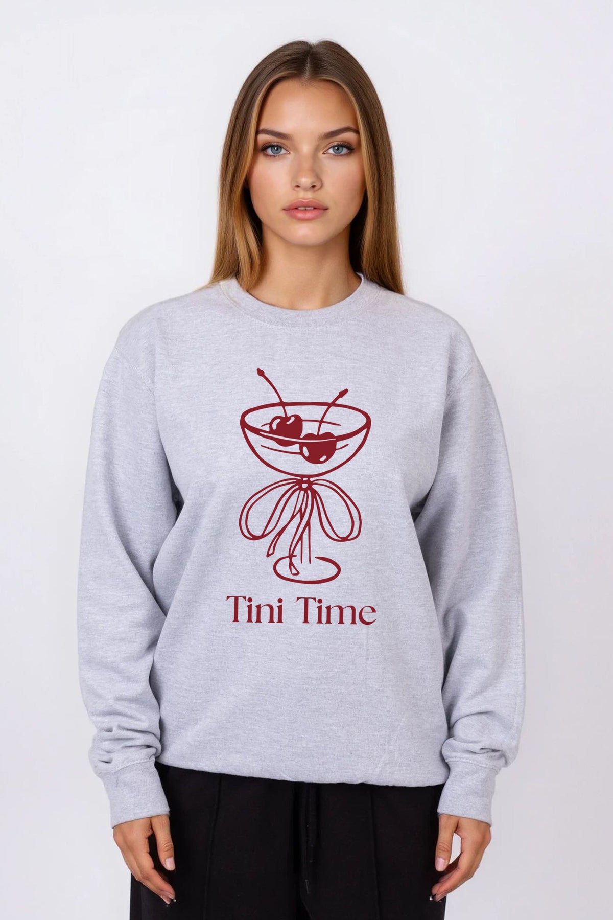 Tini Time Cocktail Graphic Printed Sweatshirt