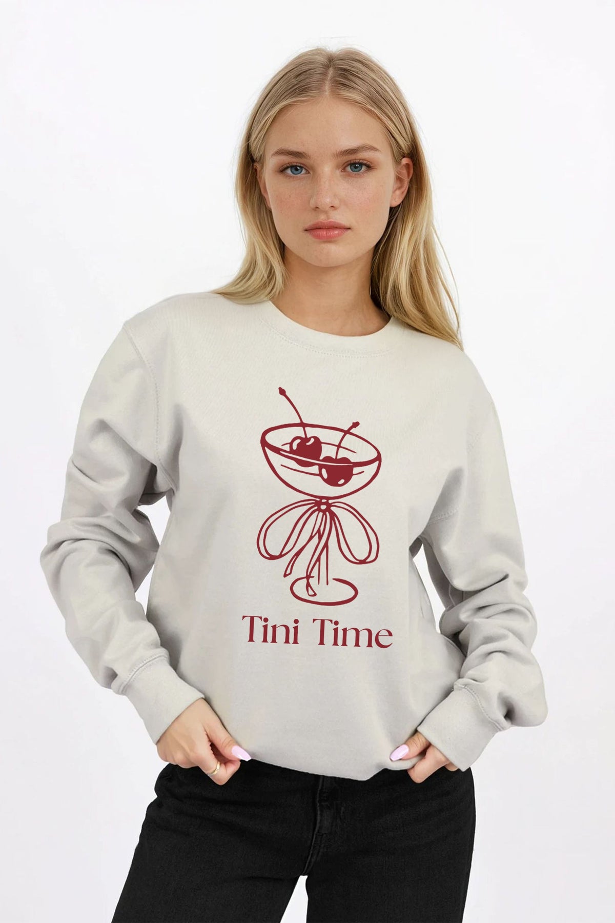 Tini Time Cocktail Graphic Printed Sweatshirt