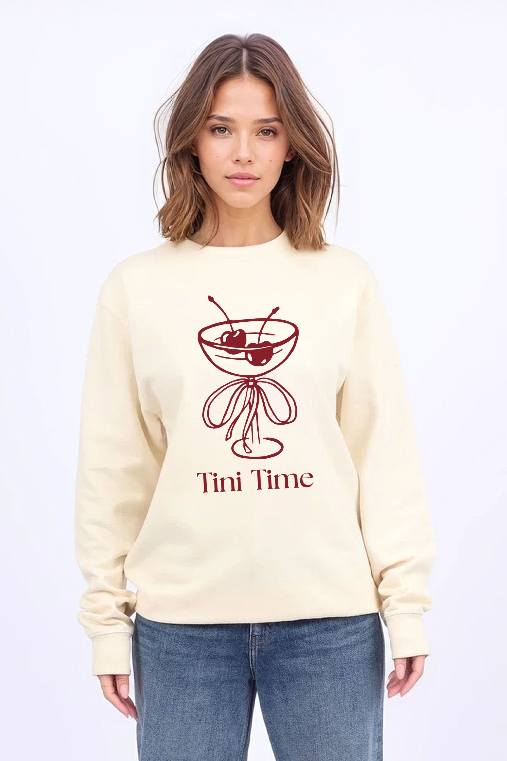 Tini Time Cocktail Graphic Printed Sweatshirt