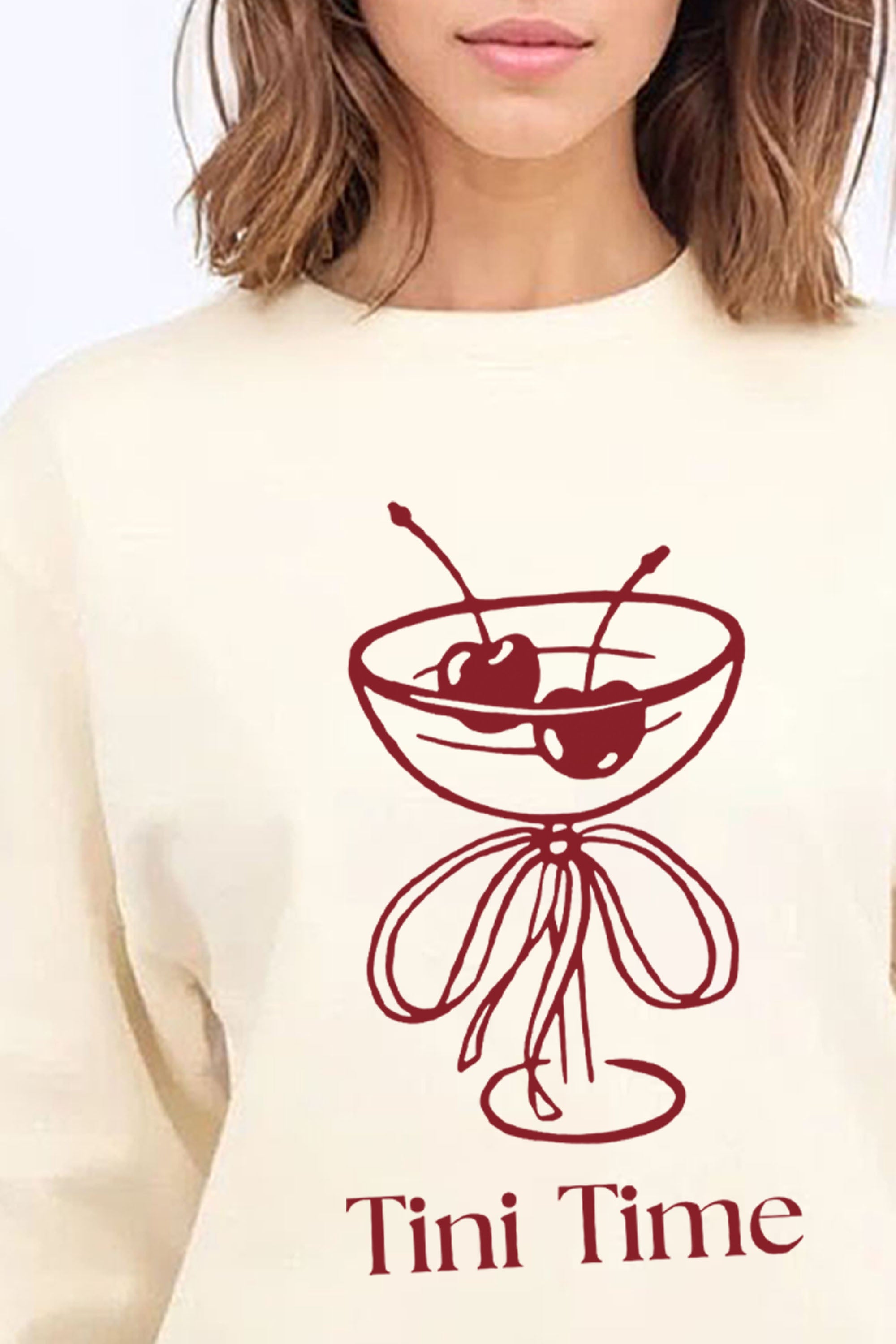 Tini Time Cocktail Graphic Printed Sweatshirt