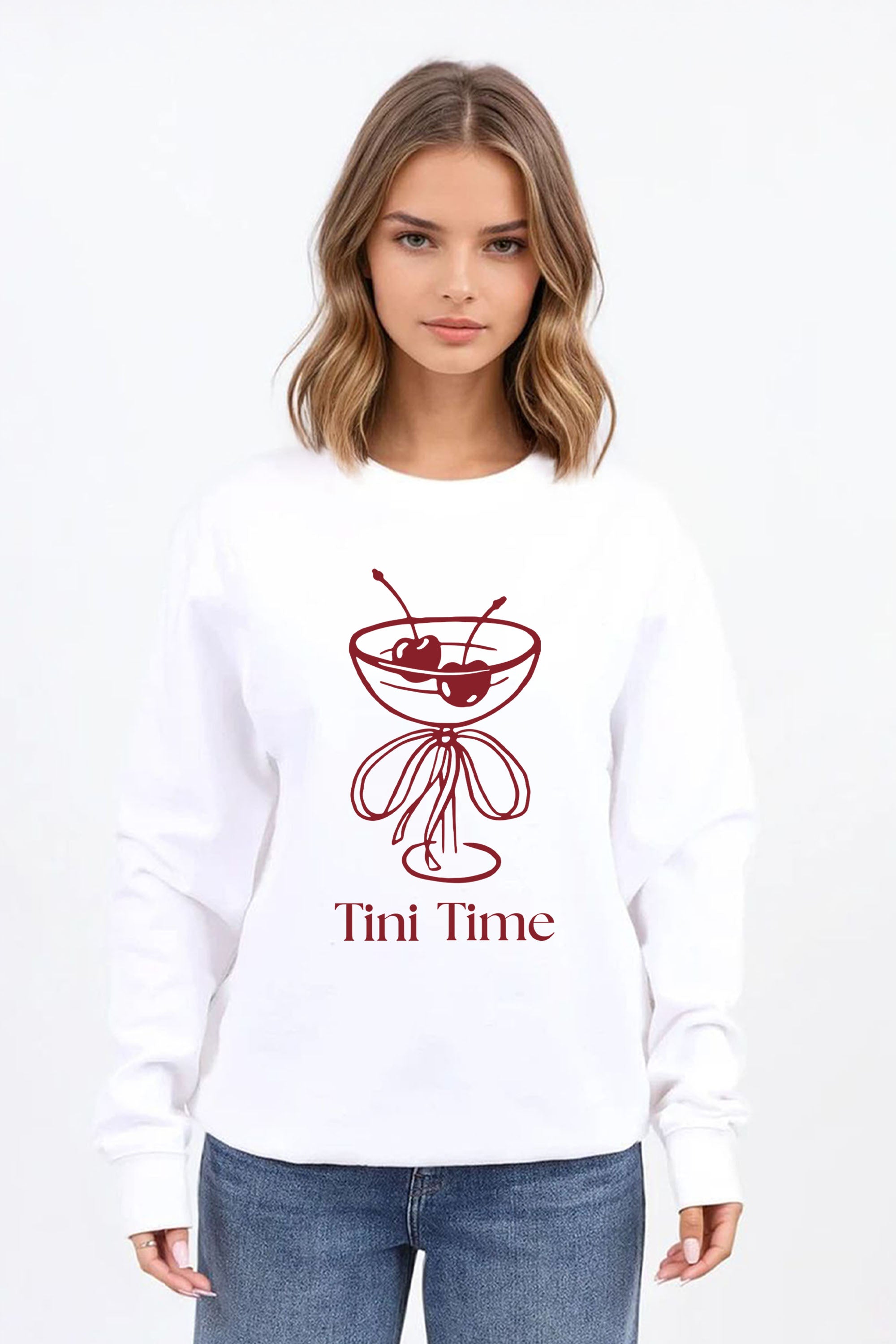 Tini Time Cocktail Graphic Printed Sweatshirt