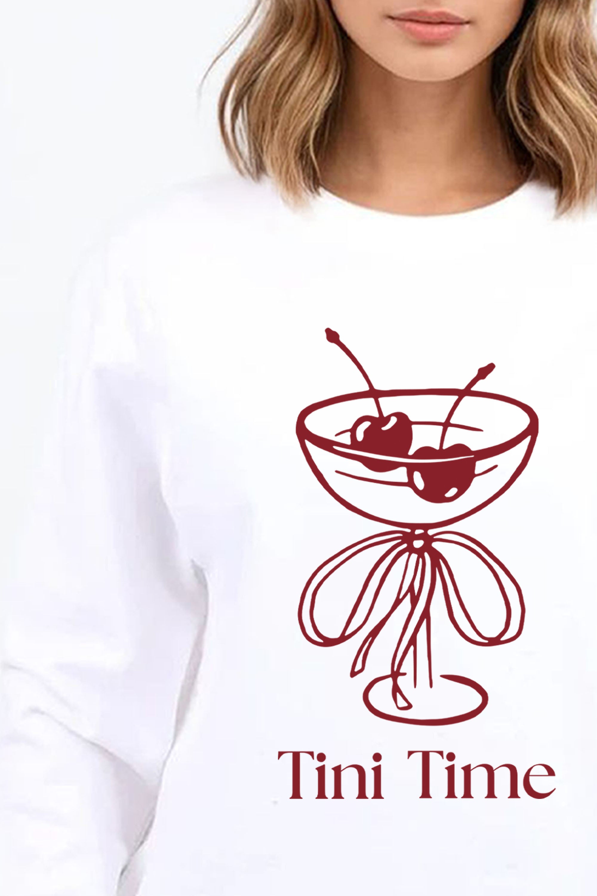 Tini Time Cocktail Graphic Printed Sweatshirt