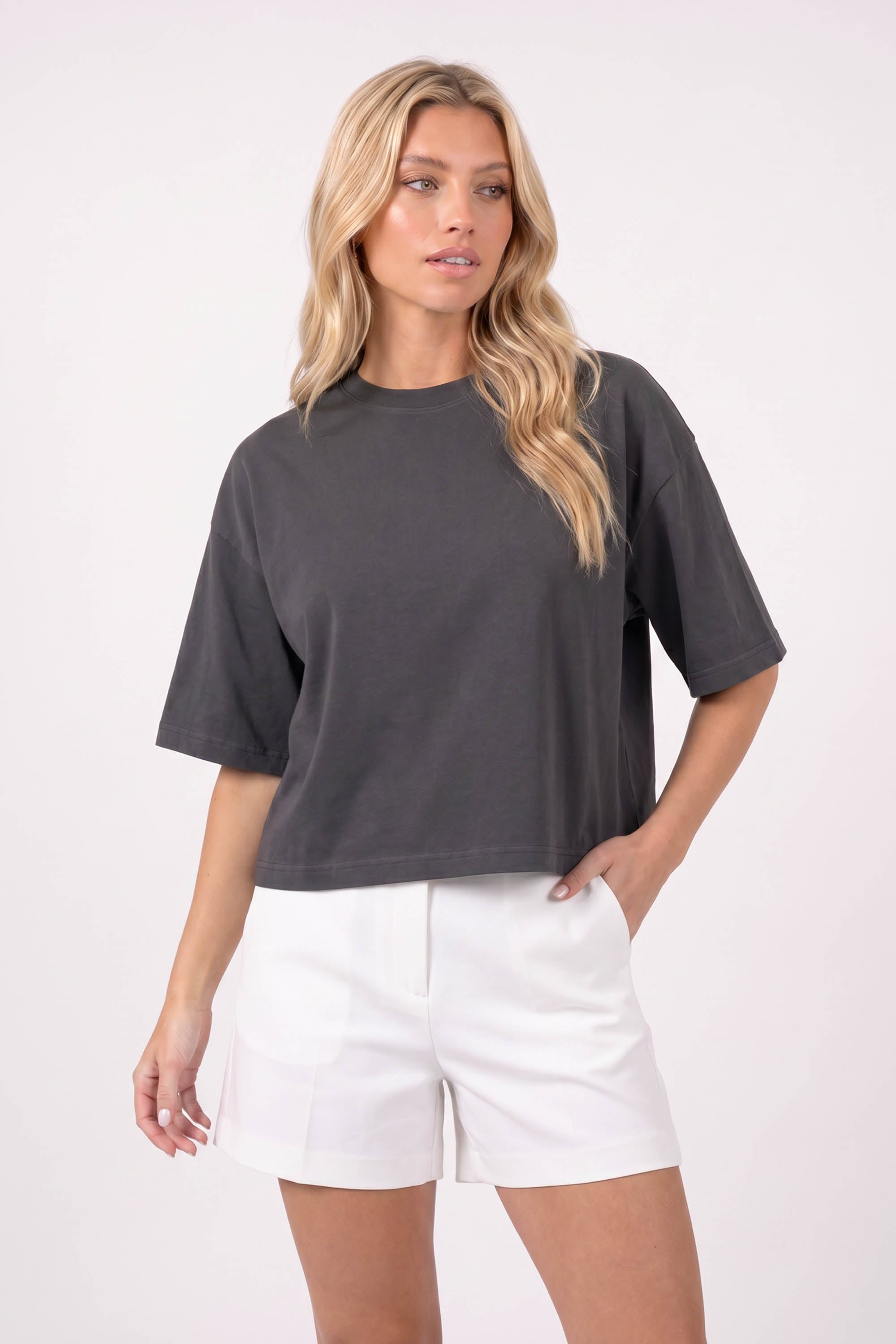 240GSM Boxy Relaxed Fit Plain T-Shirt