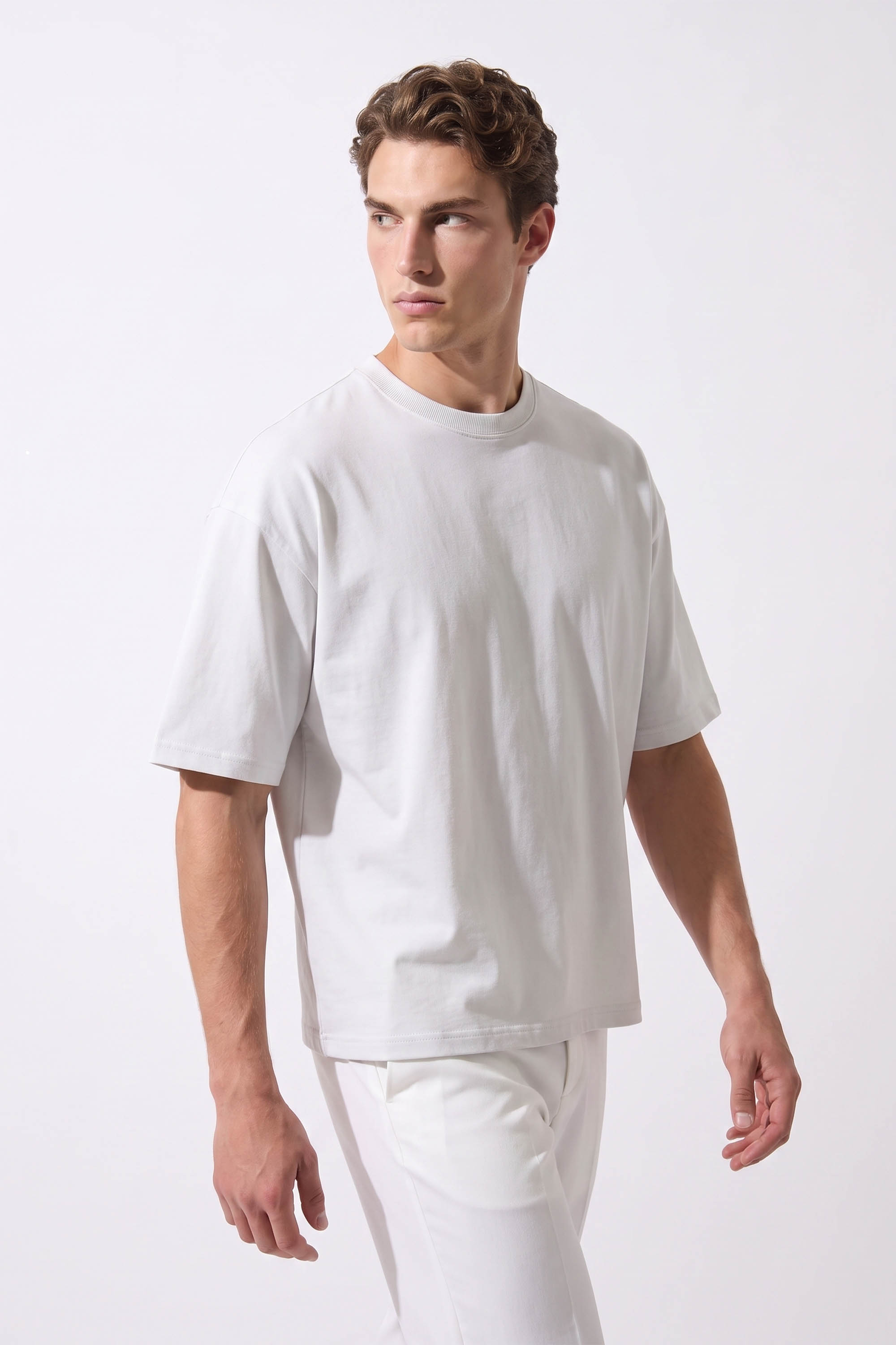 240GSM Boxy Relaxed Fit Plain T-Shirt