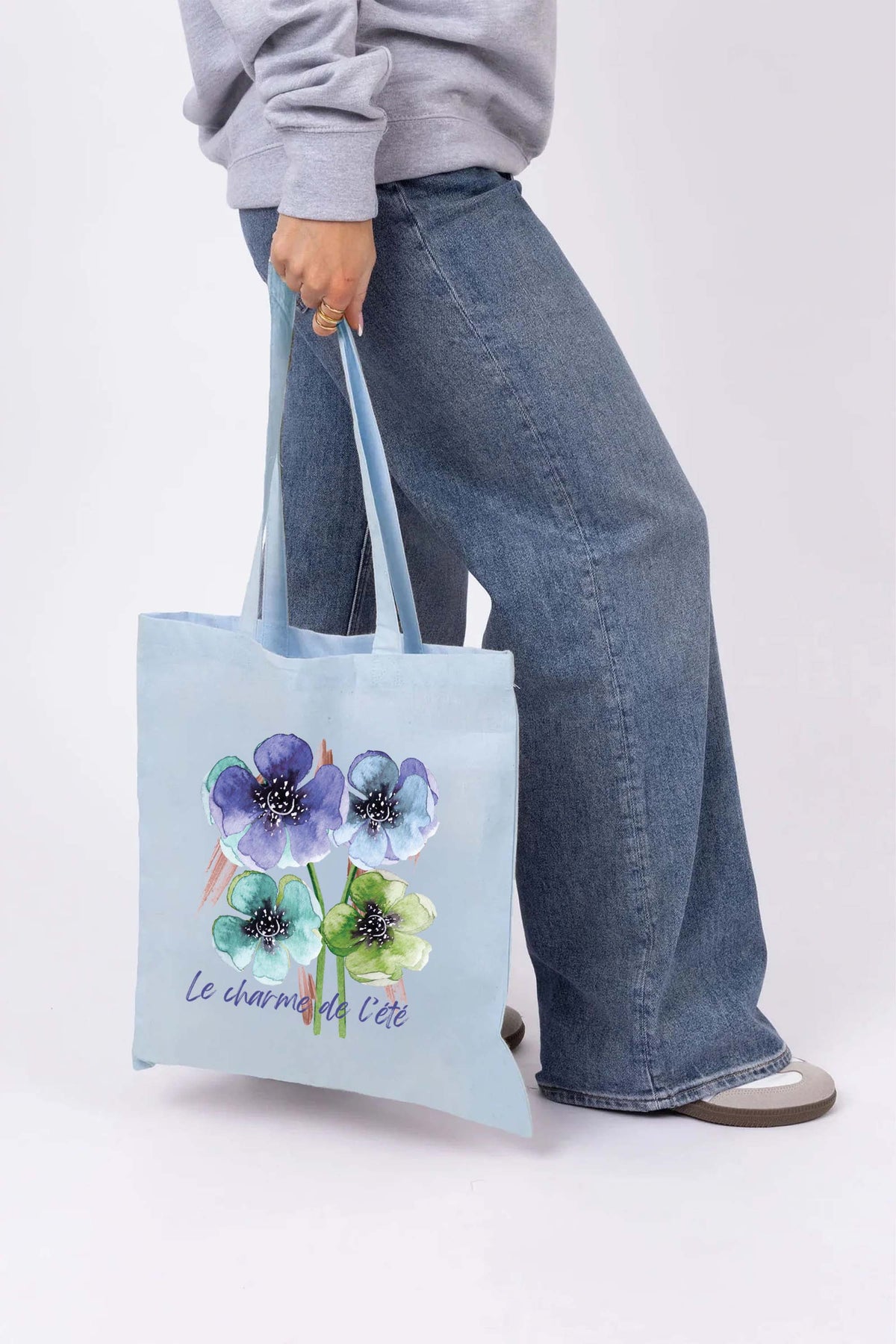 Le Charme De L’été Floral Printed Cotton Tote Bag