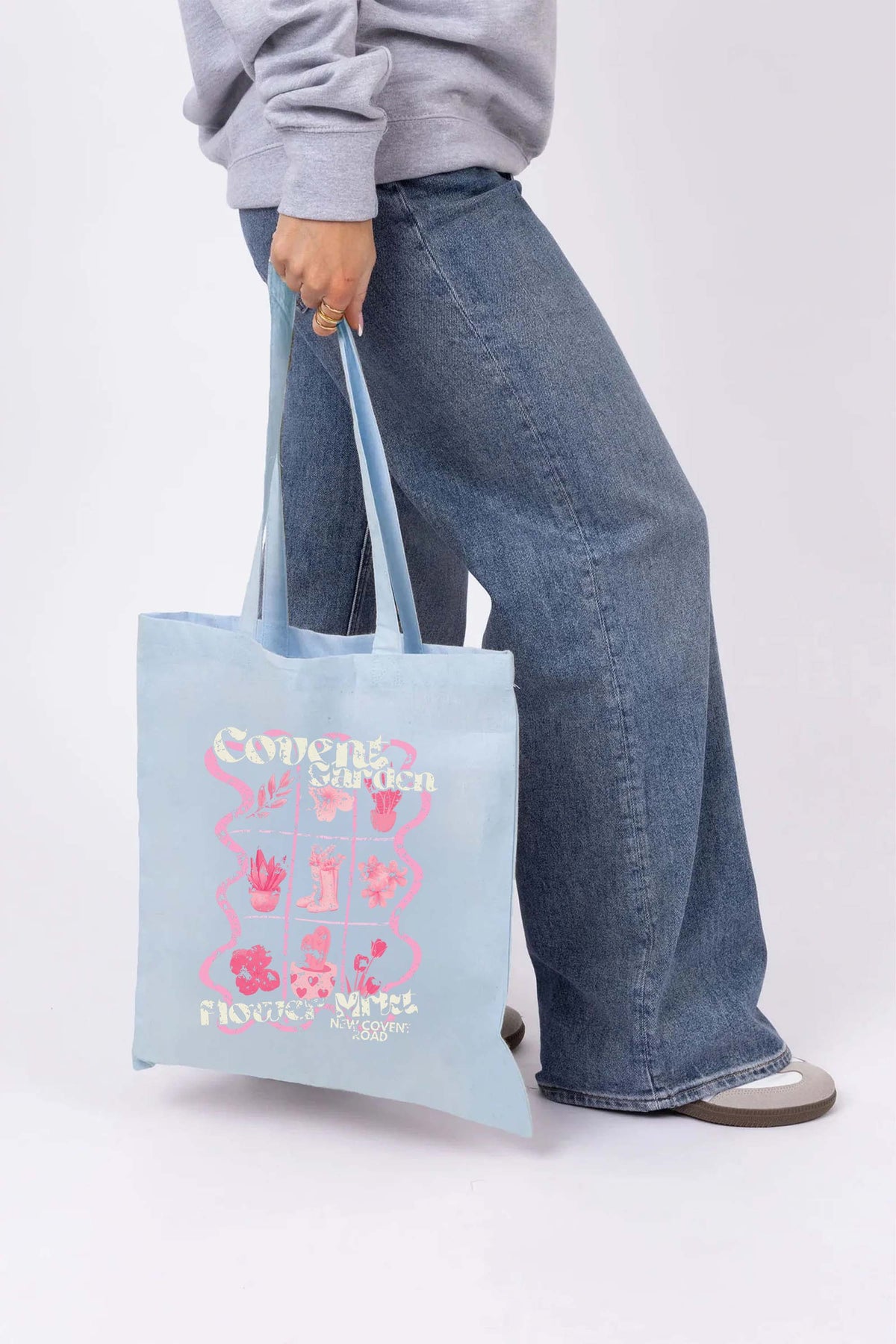 Covent Garden Floral Printed Cotton Long Handle Canvas Bag