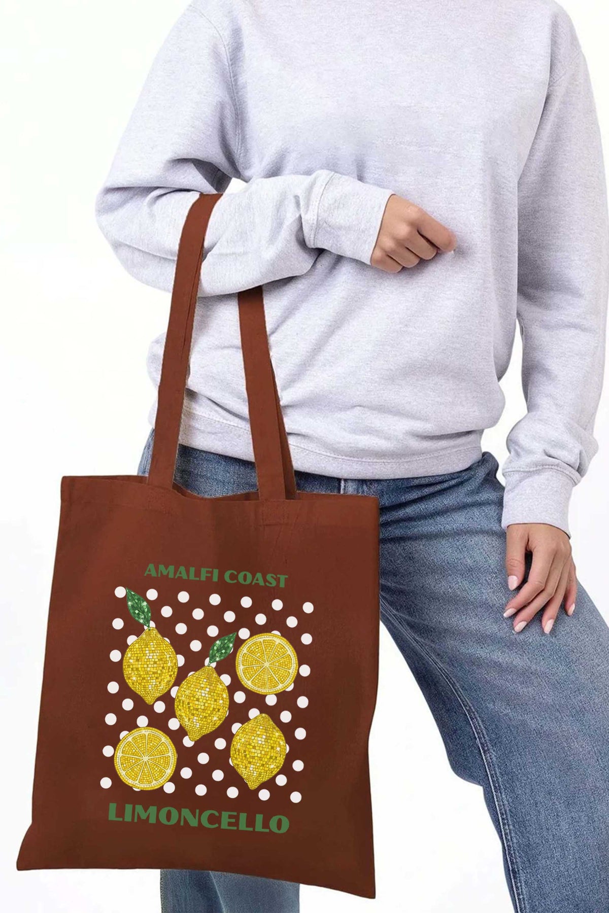 Amalfi Coast Lemon Printed Tote Bag