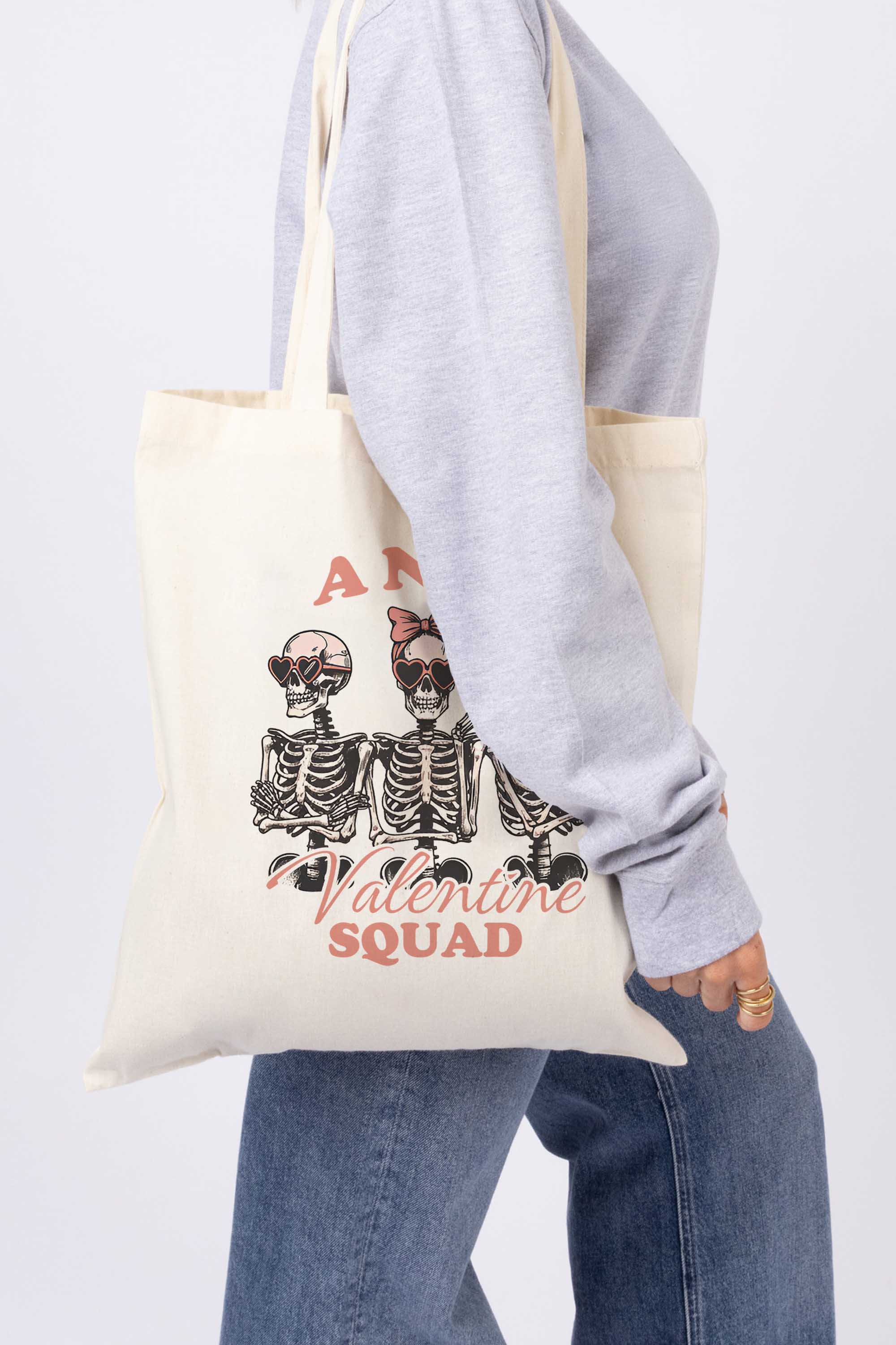 Anti Valentine Squad Printed Cotton Tote Bag