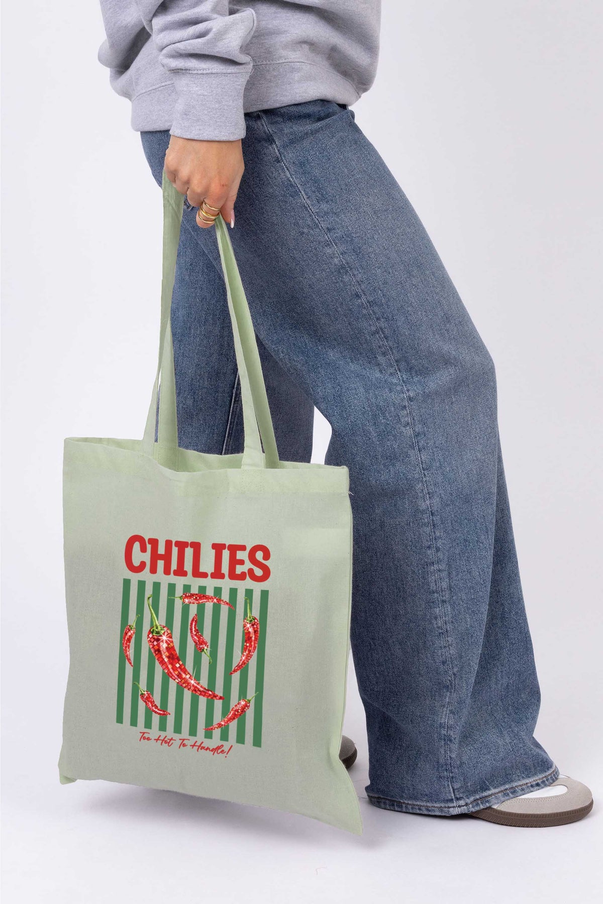 Retro Style Chilies Printed Tote Bag