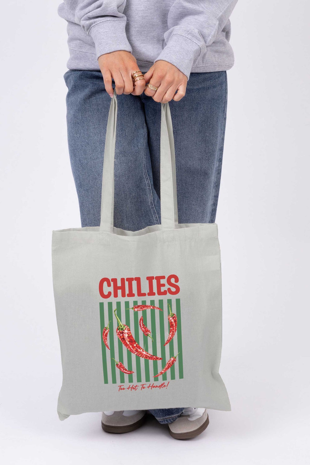 Retro Style Chilies Printed Tote Bag