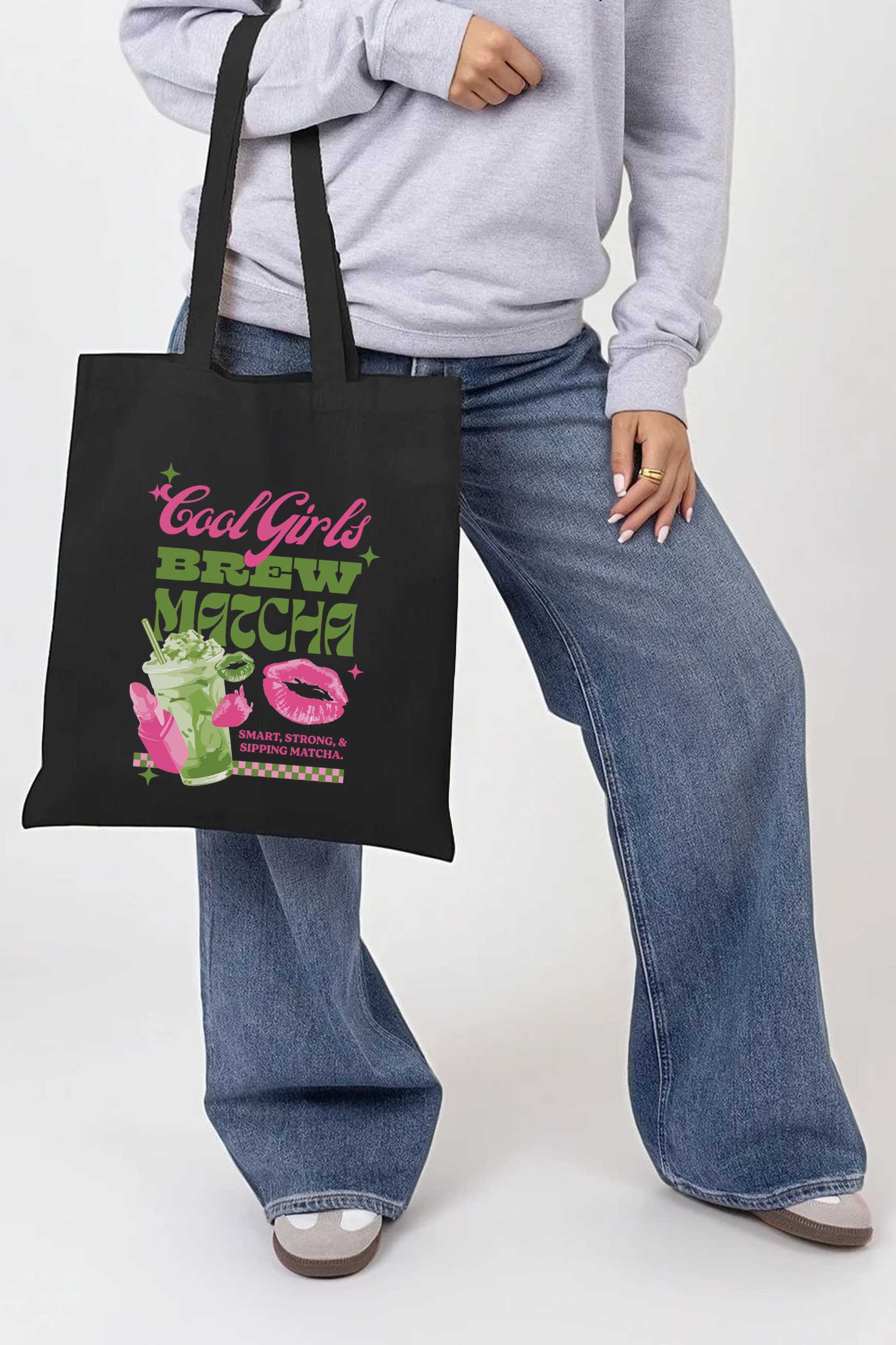 Cool Girls Brew Matcha Printed Tote bag