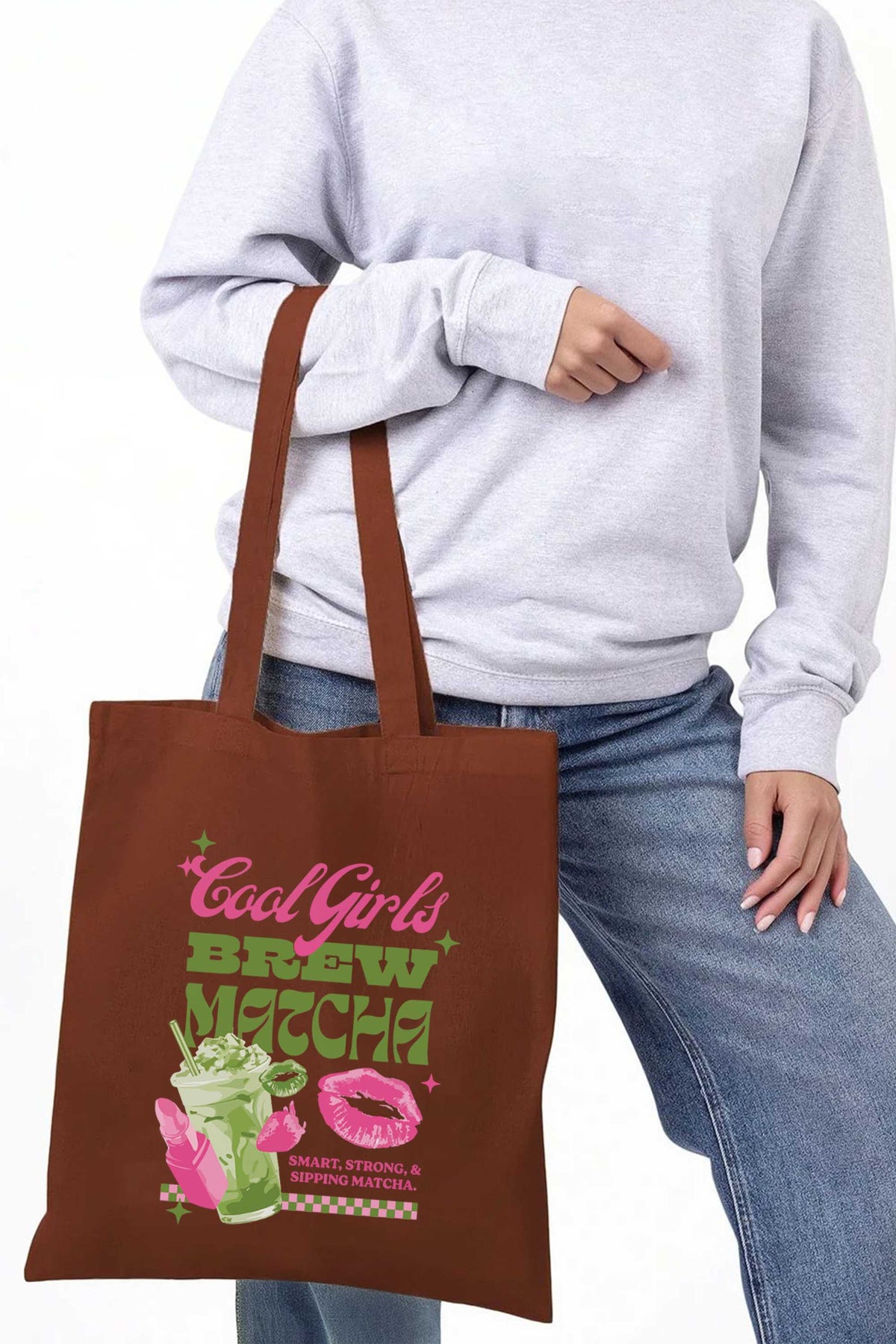 Cool Girls Brew Matcha Printed Tote bag