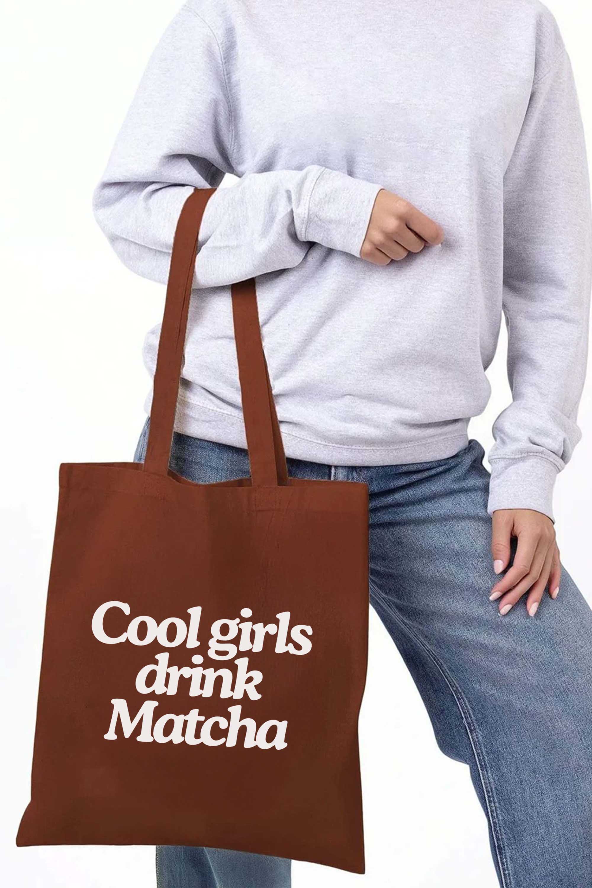 Cool Girls Drinking Matcha Printed Tote Bag