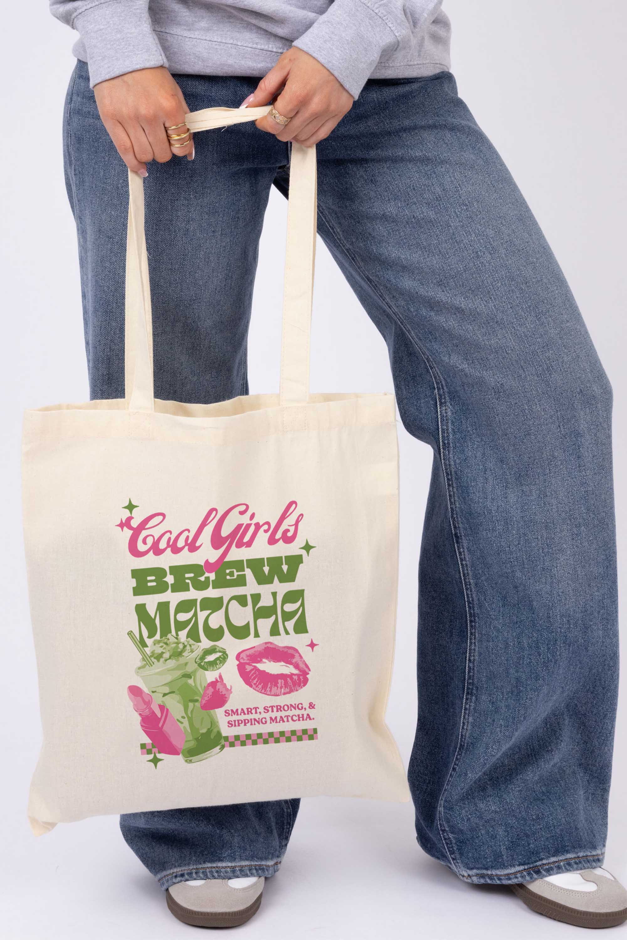 Cool Girls Brew Matcha Printed Tote bag