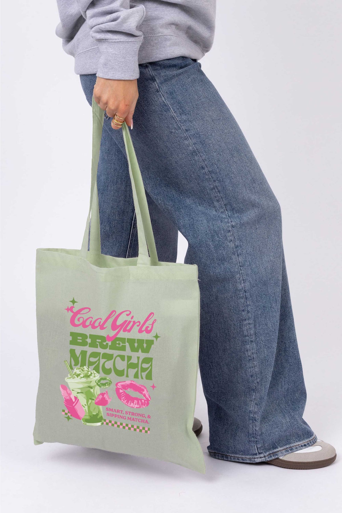 Cool Girls Brew Matcha Printed Tote bag