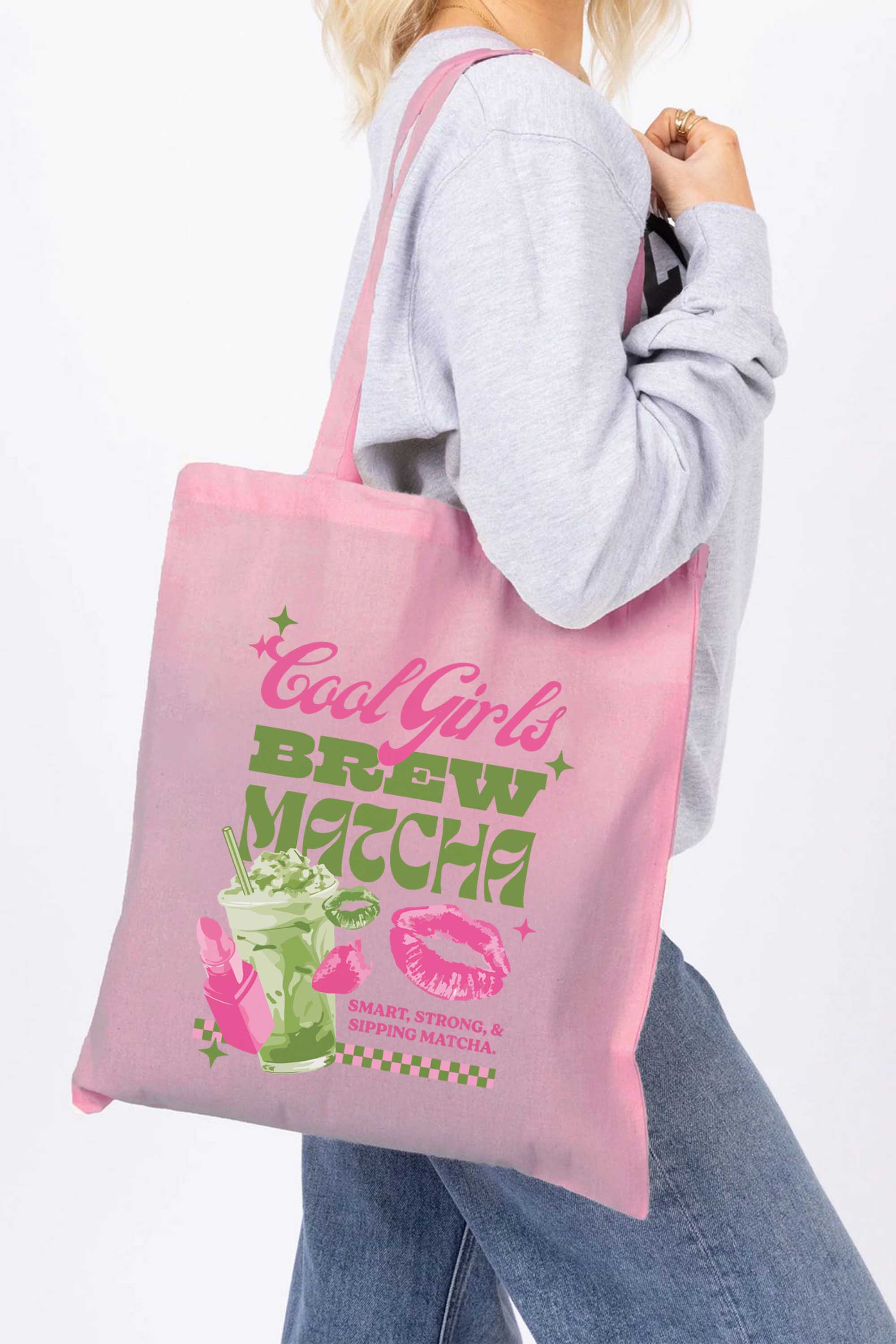 Cool Girls Brew Matcha Printed Tote bag