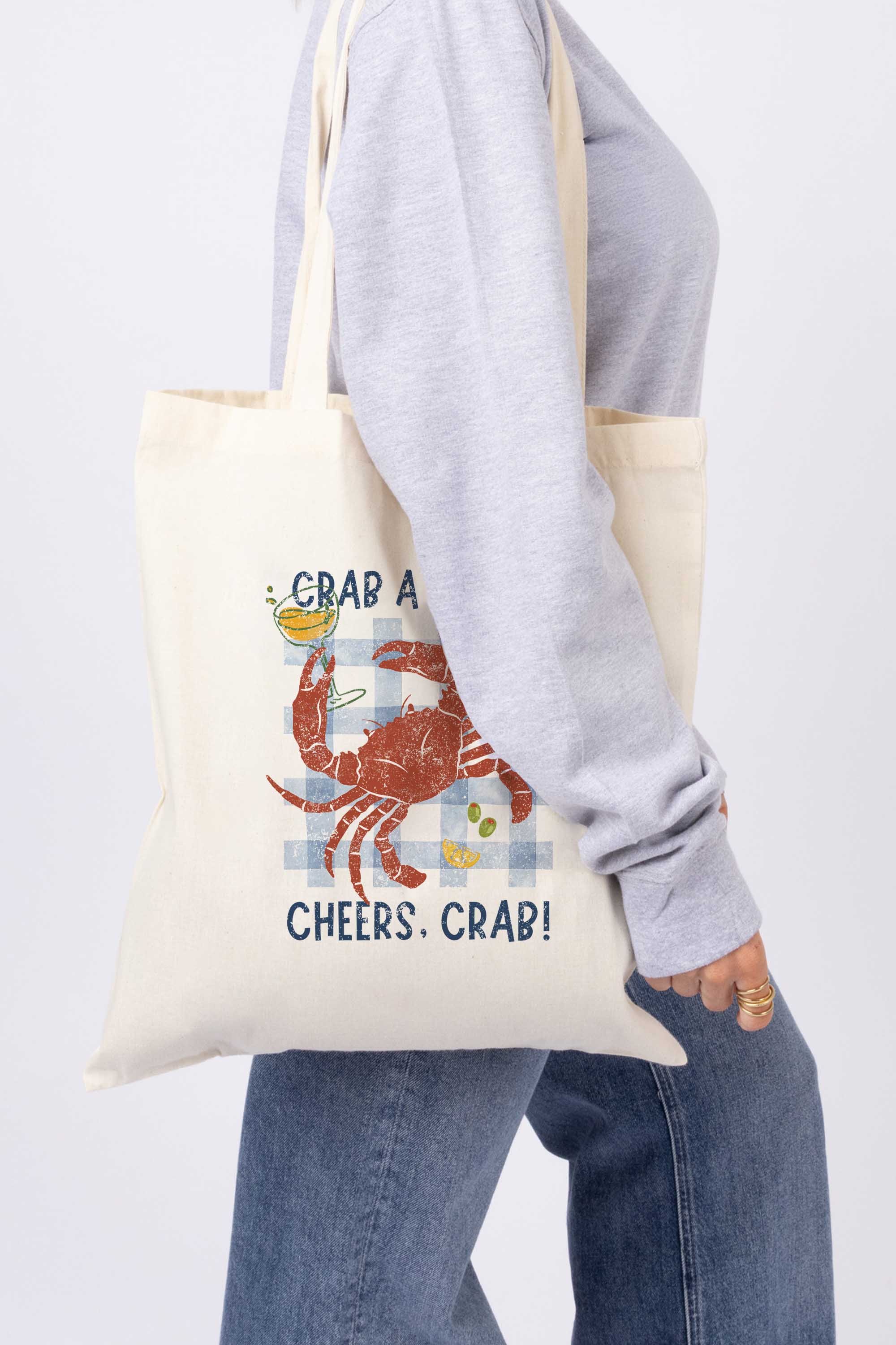 Crab a Drink Printed Tote bag