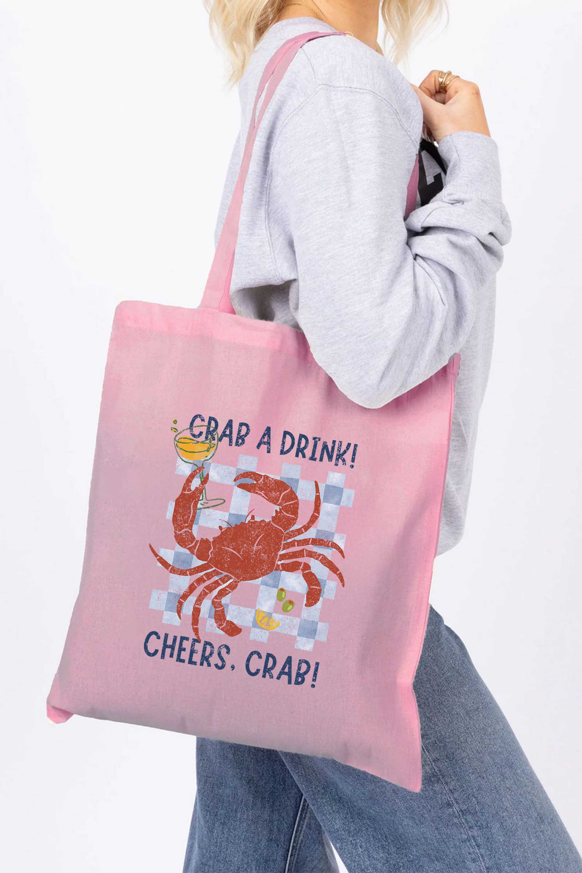 Crab a Drink Printed Tote bag