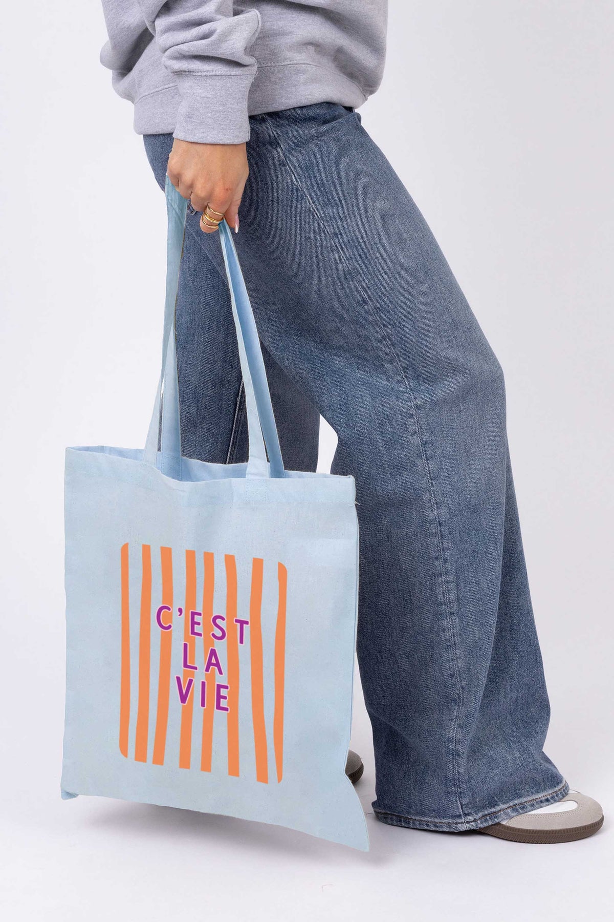 Retro Style C’est La Vie Printed Tote Bag