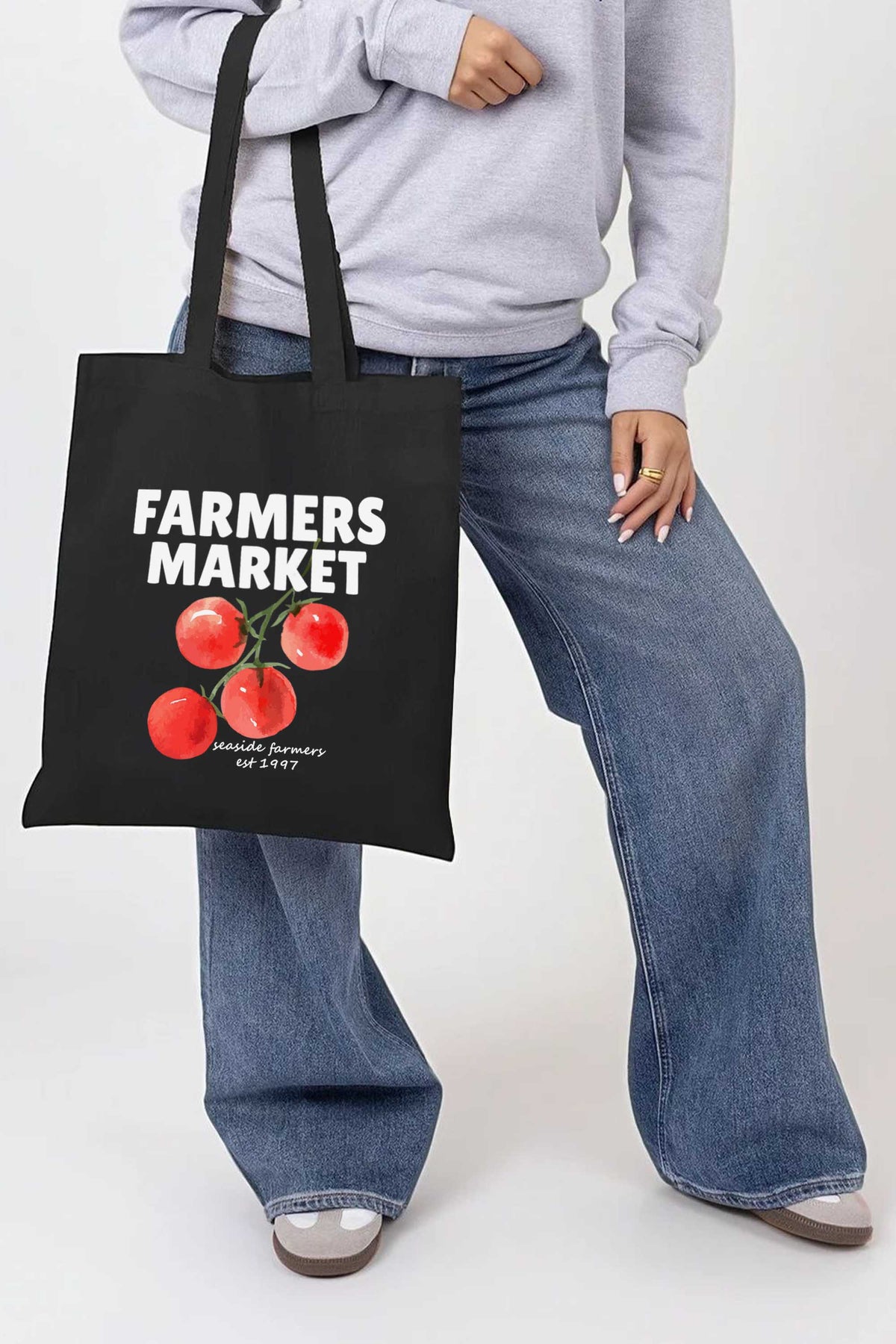 Farmers Market Printed Tote Bag