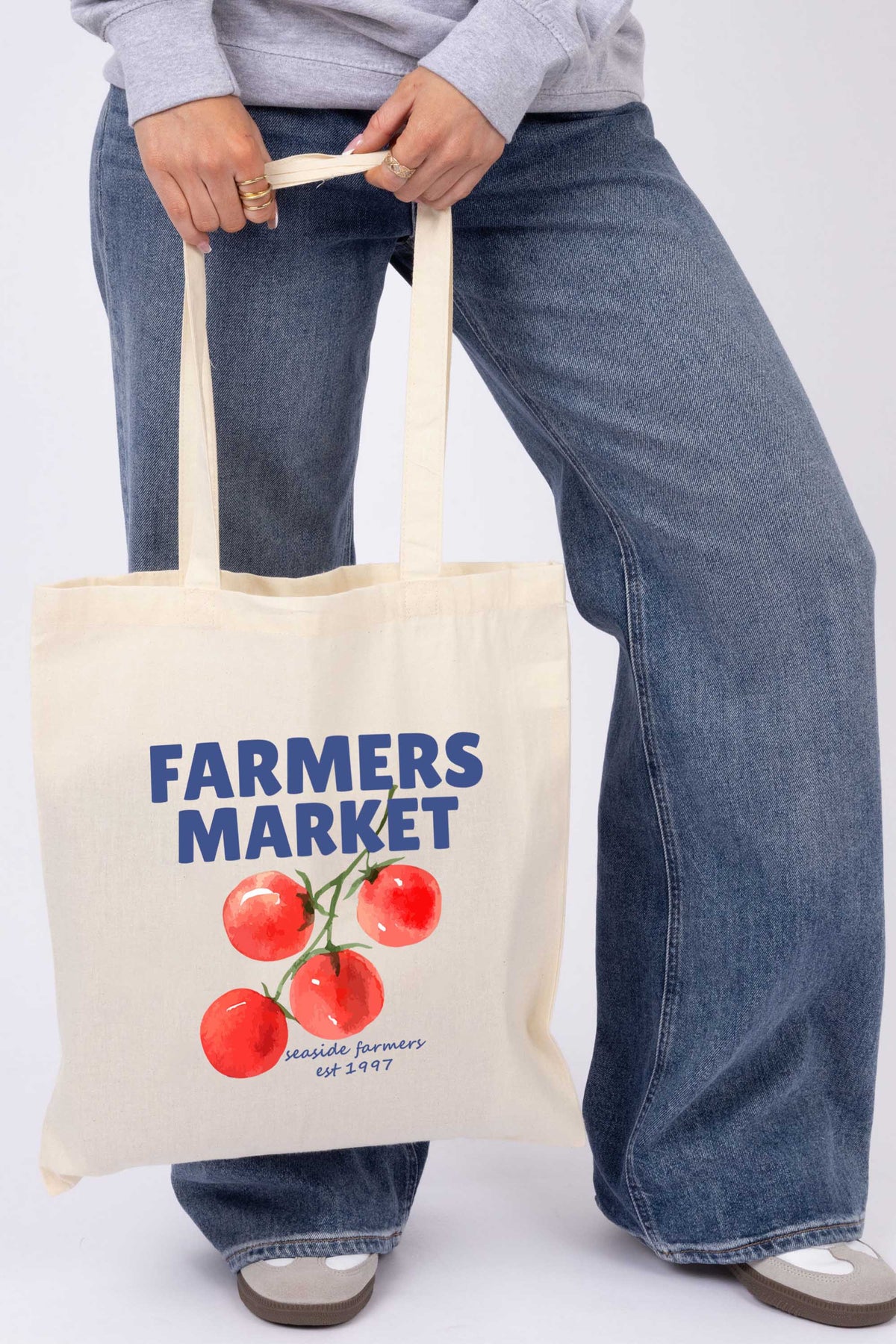 Farmers Market Printed Tote Bag