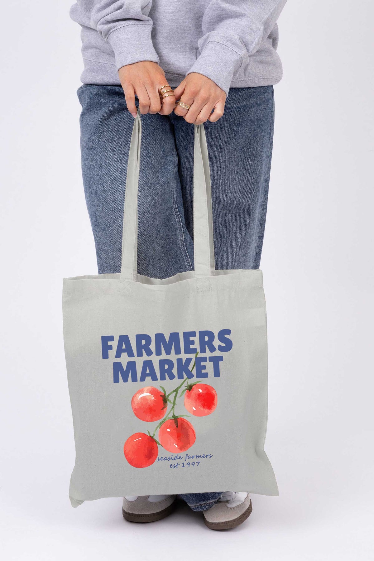 Farmers Market Printed Tote Bag